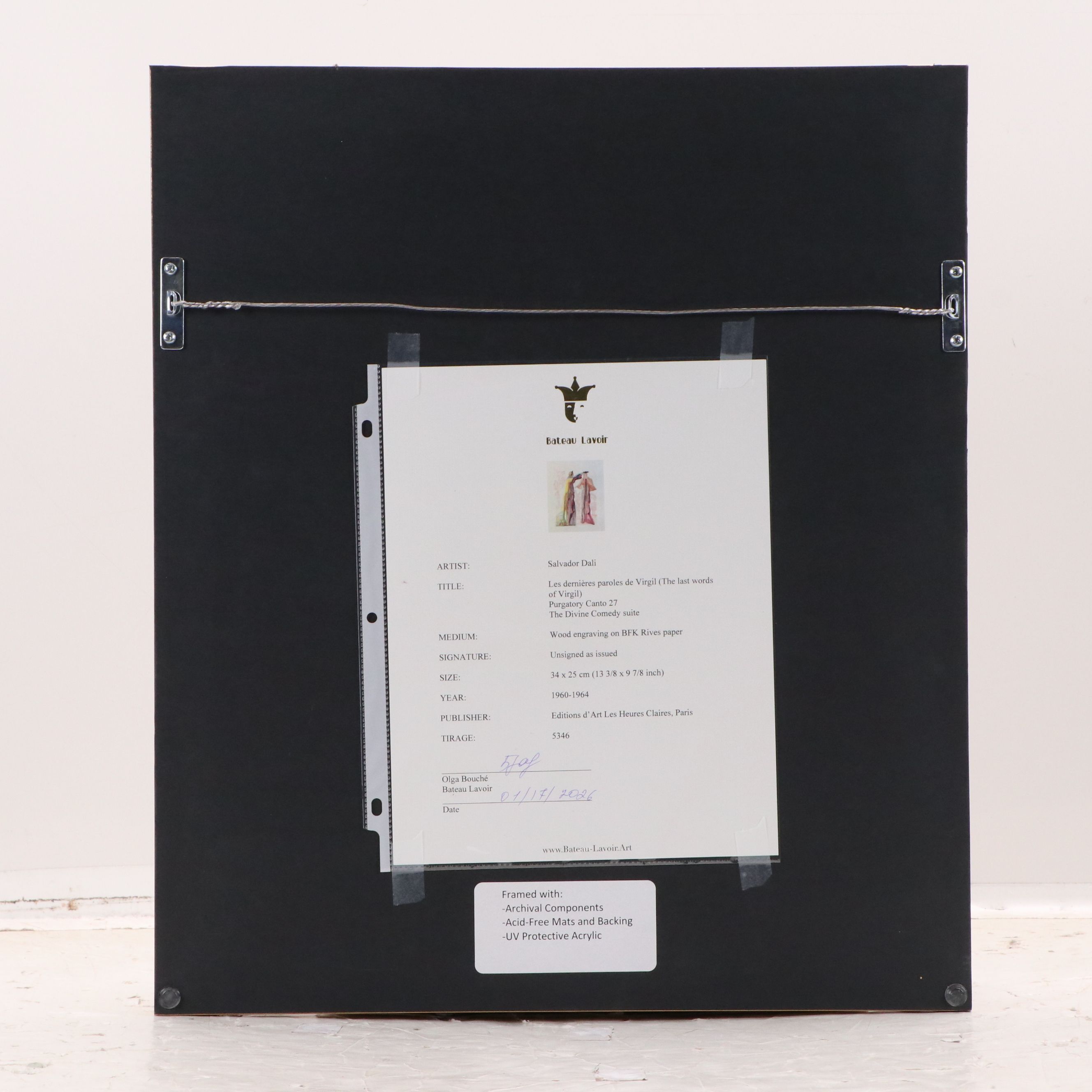 Salvador Dalí Wood Engraving "Les Dernières Paroles de Virgil," 1960-1964