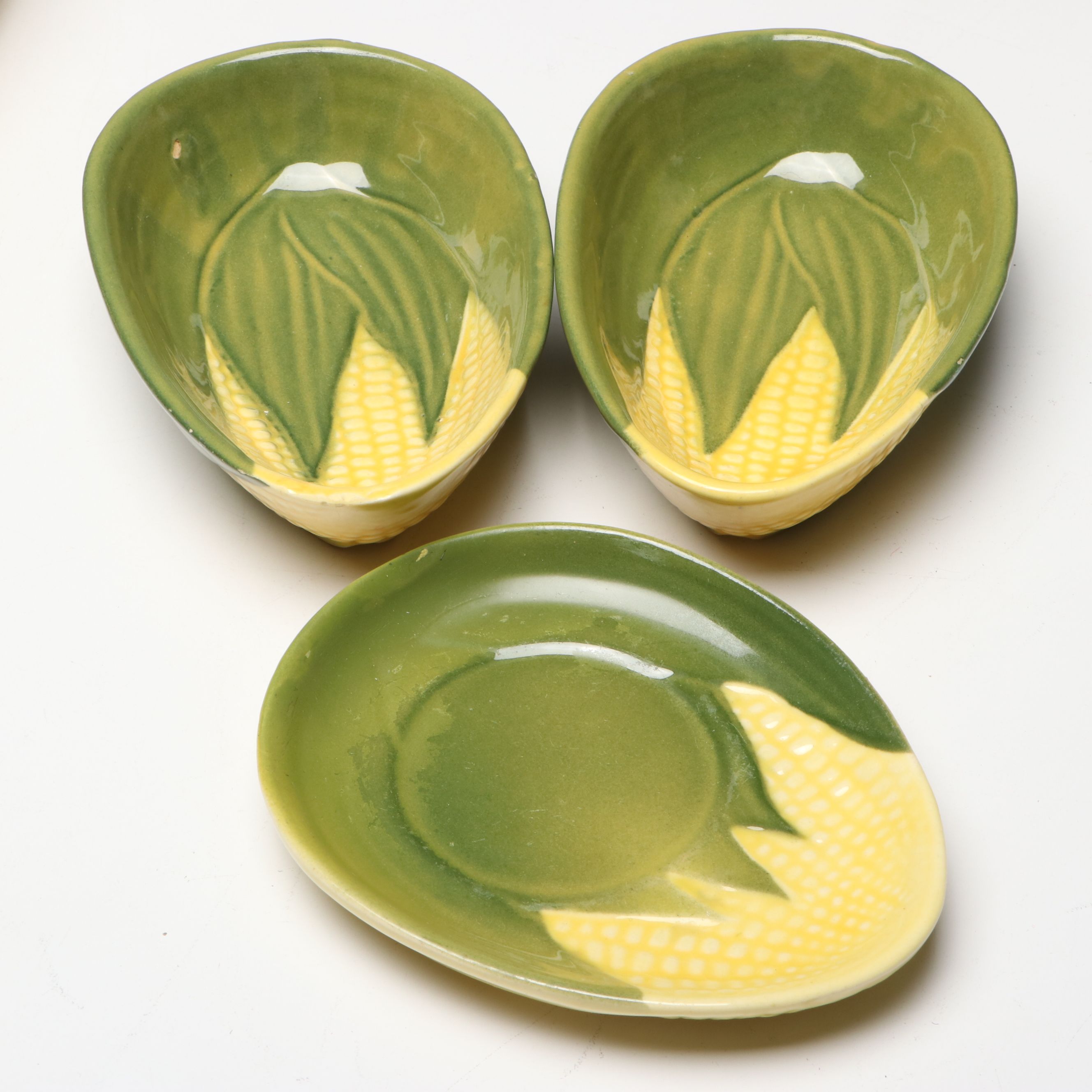 Shawnee "Corn King" and "Corn Queen" Novelty Ceramic Tableware, 20th C.