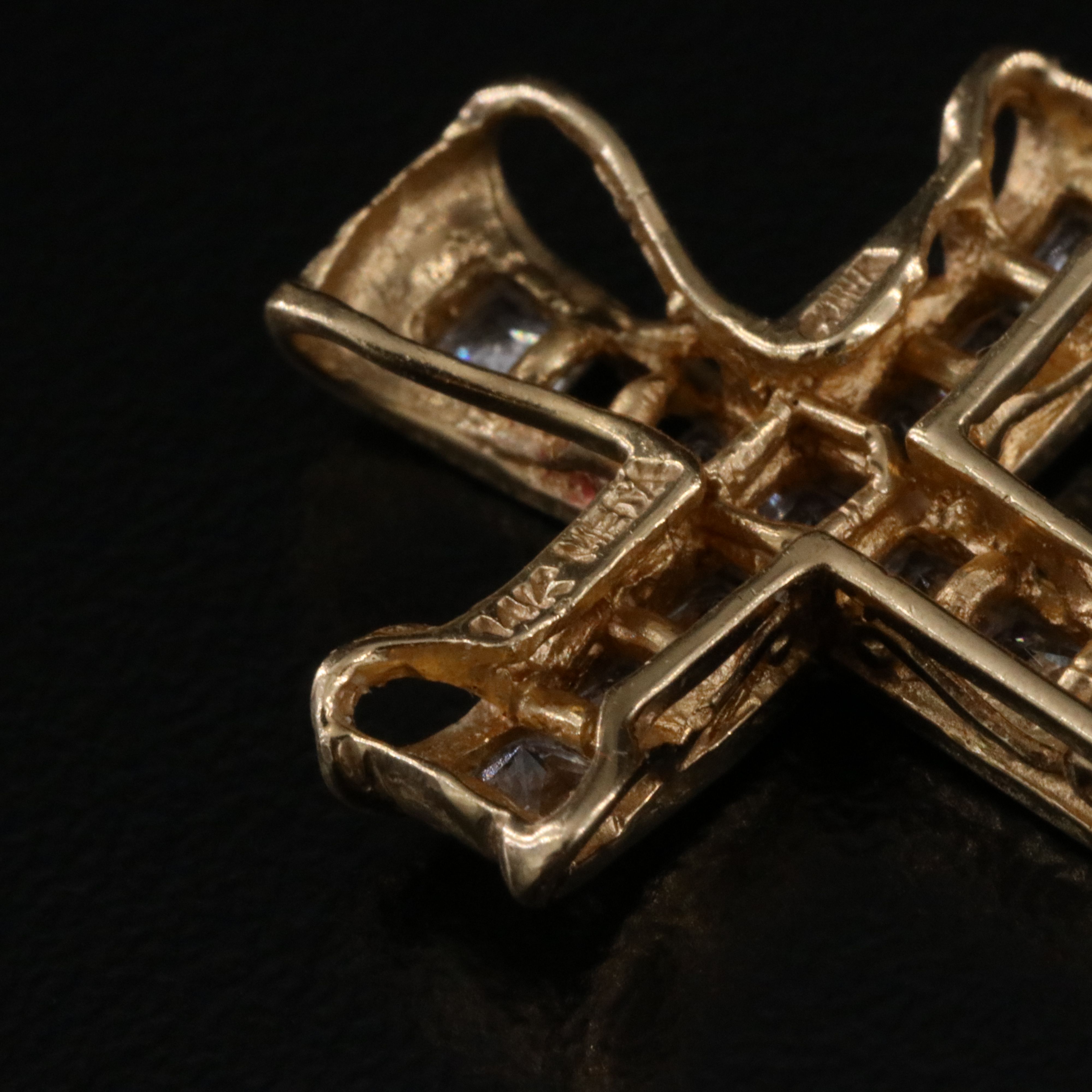 14K CZ Cross and  Pearl Pendants