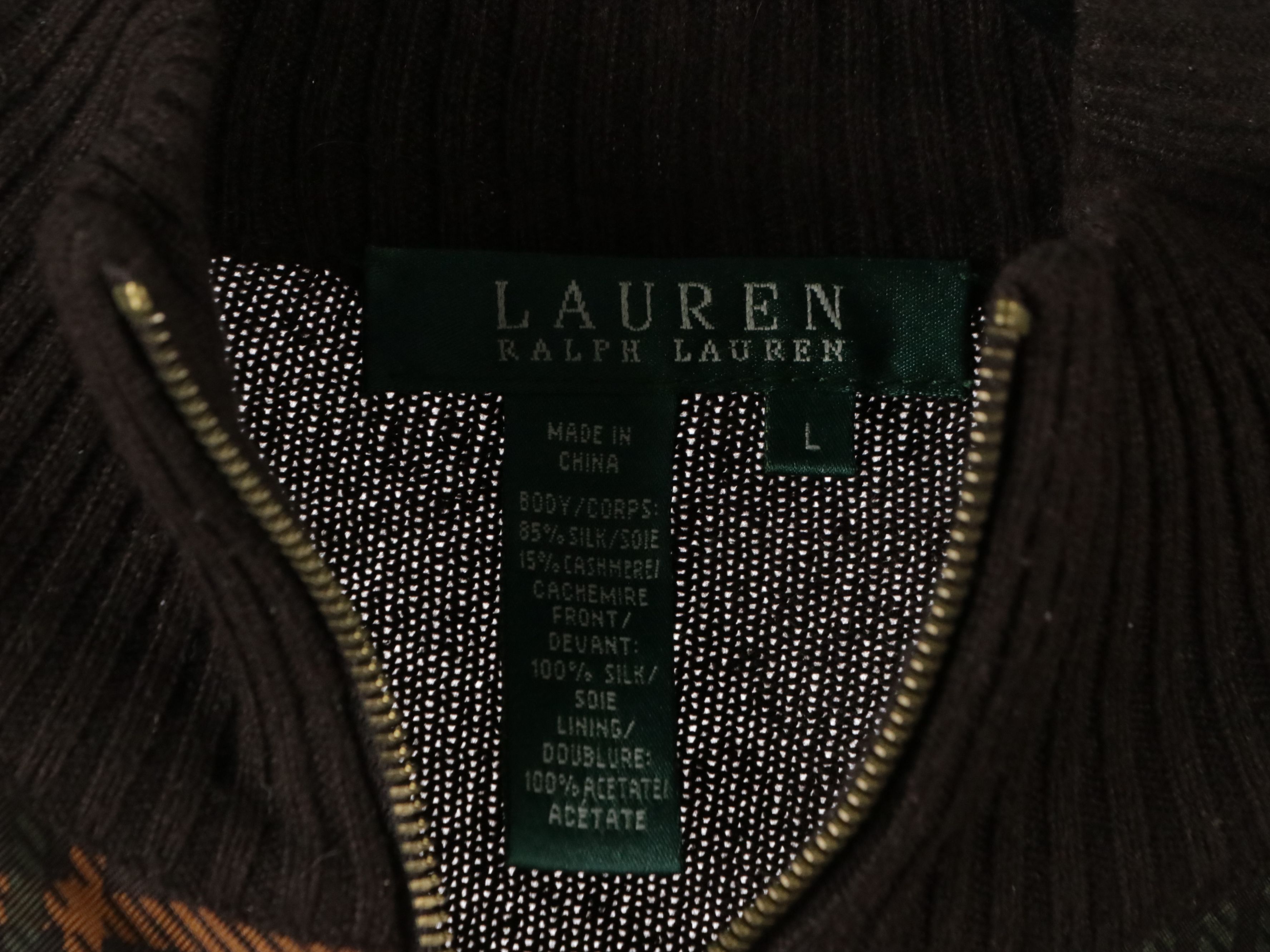 Lauren Ralph Lauren Printed Silk/Cashmere Zip Jacket, Wool and Cotton Sweaters