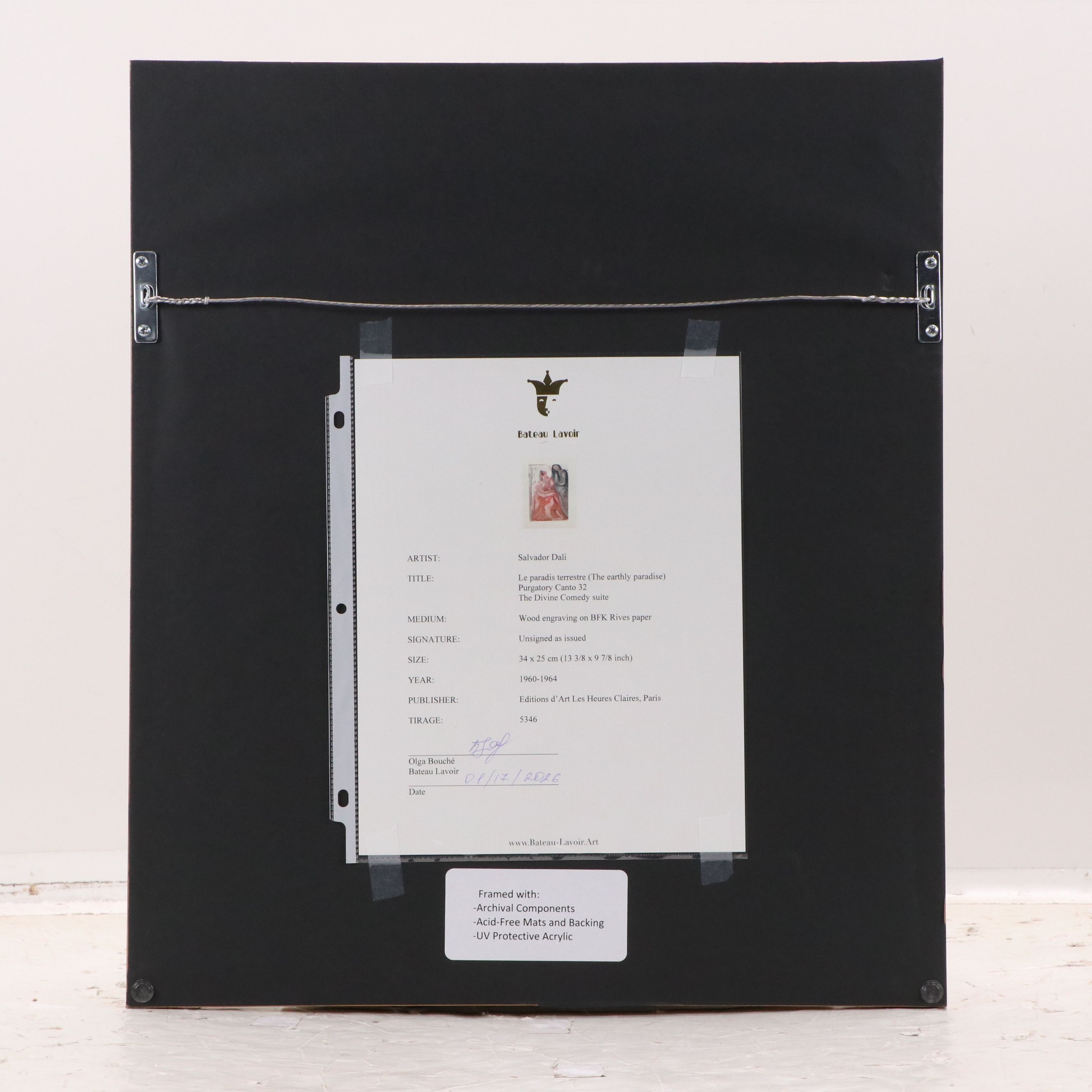 Salvador Dalí Wood Engraving "Le Paradis Terrestre," 1960 - 1964