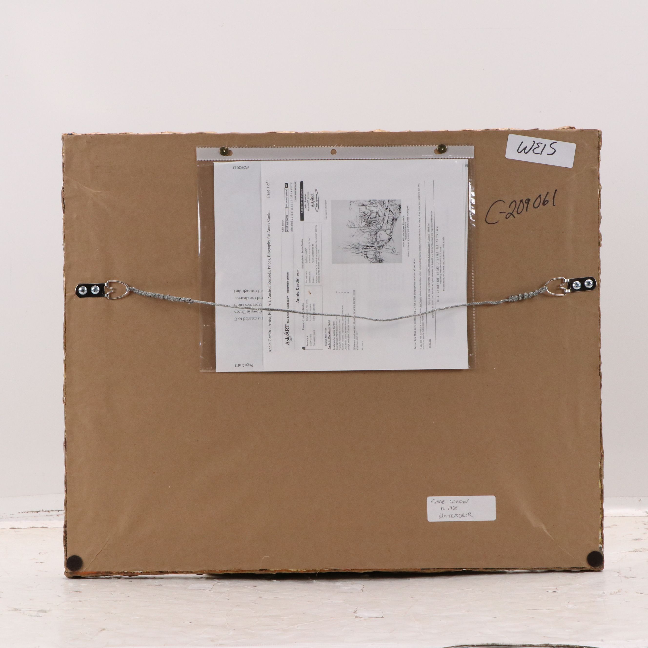 Annie Cardin Gouache Painting "Rue Mouffetard," 20th Century