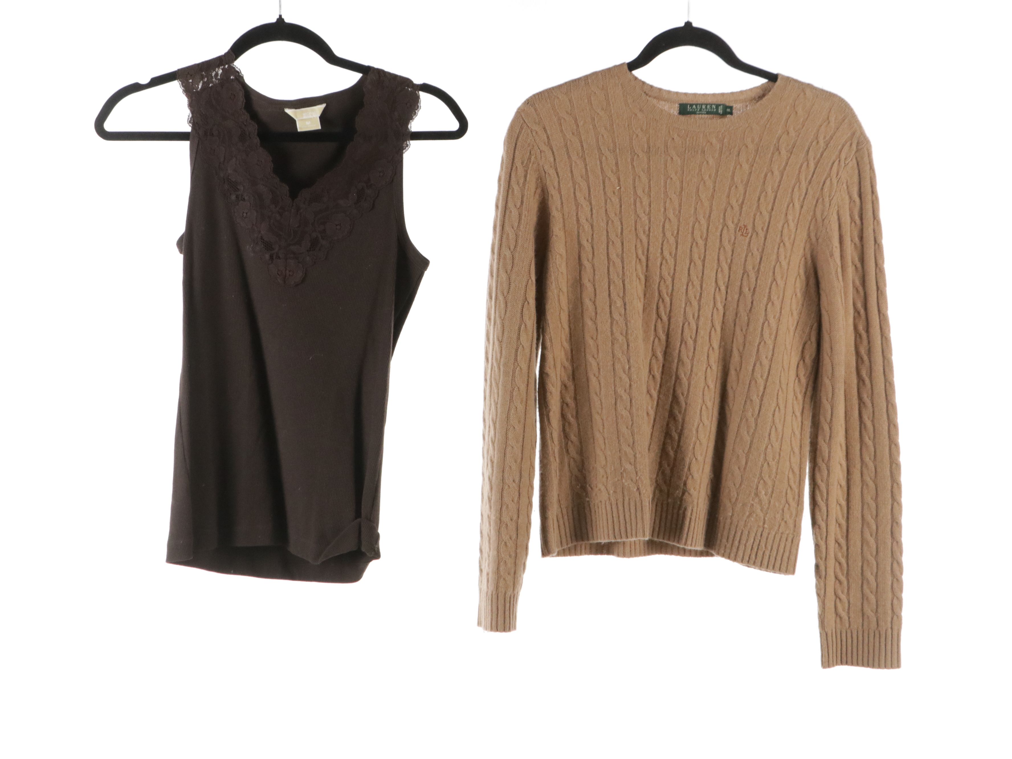 Lauren Ralph Lauren Plaid Silk Midi Skirt, Cashmere Knit Sweater, More Separates