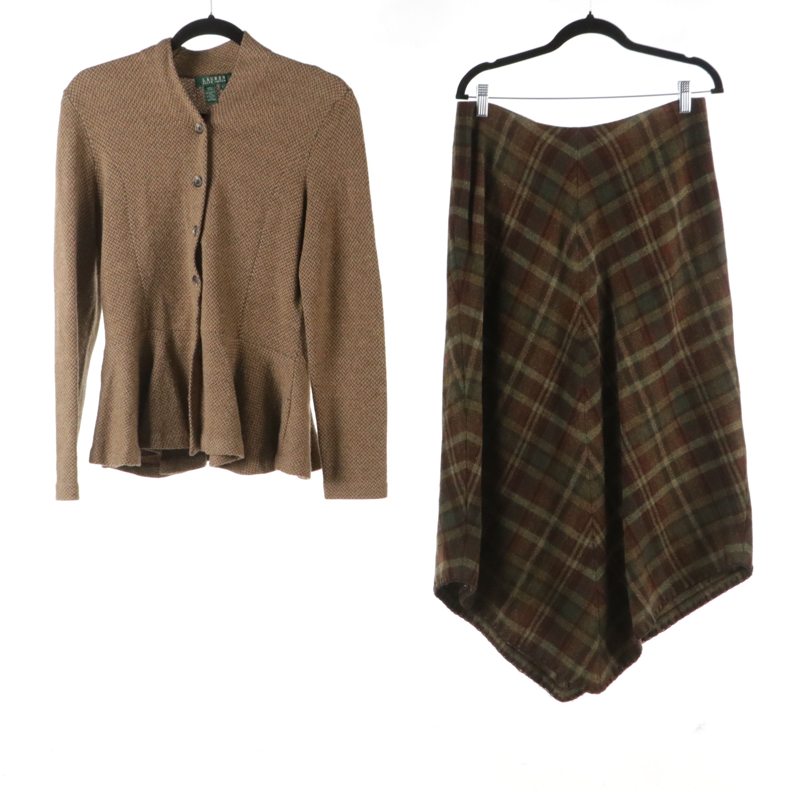 Lauren Ralph Lauren Plaid Silk Midi Skirt, Cashmere Knit Sweater, More Separates