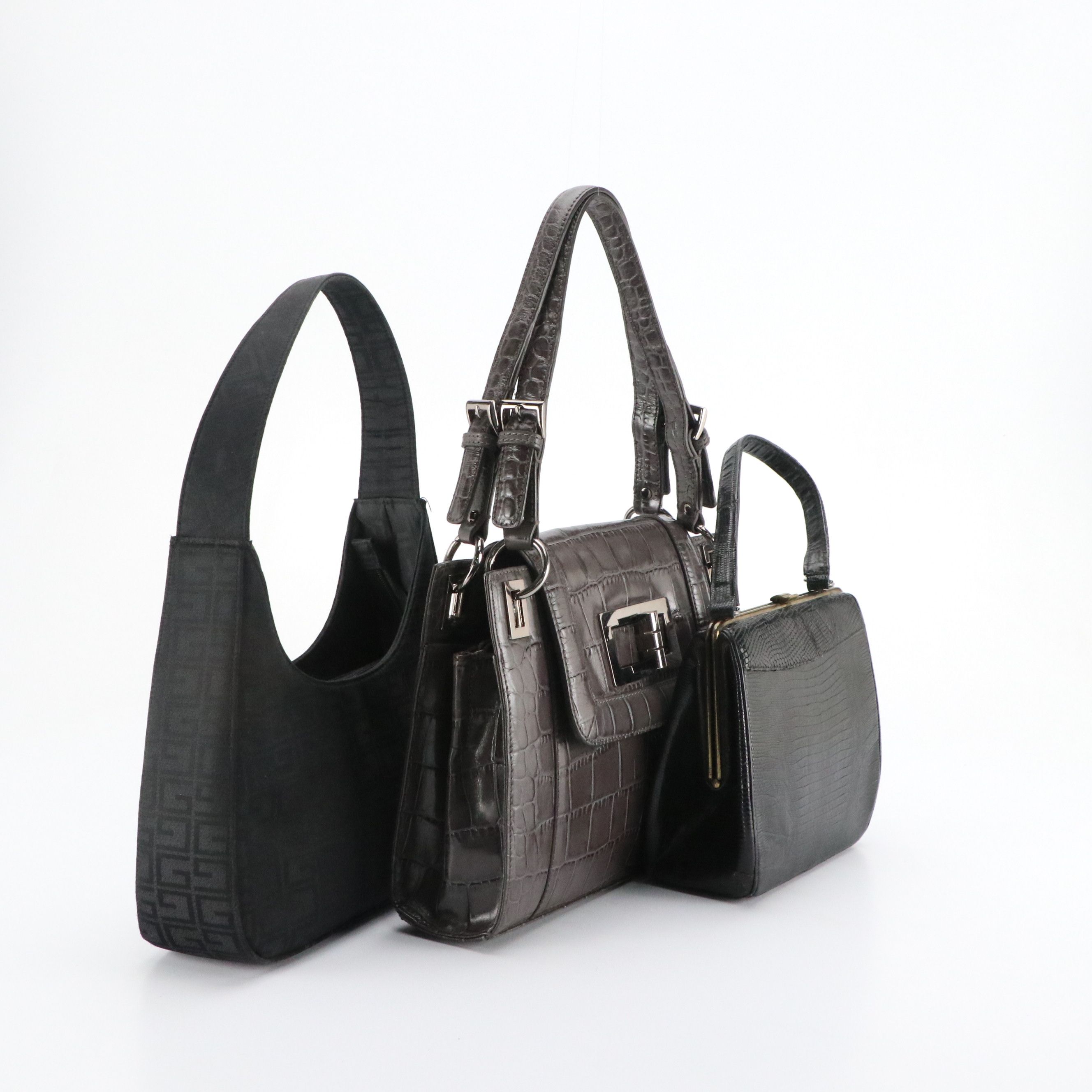 Talbots Grey Croc Embossed Shoulder Bag, Other Vintage Lizardskin Bag, More