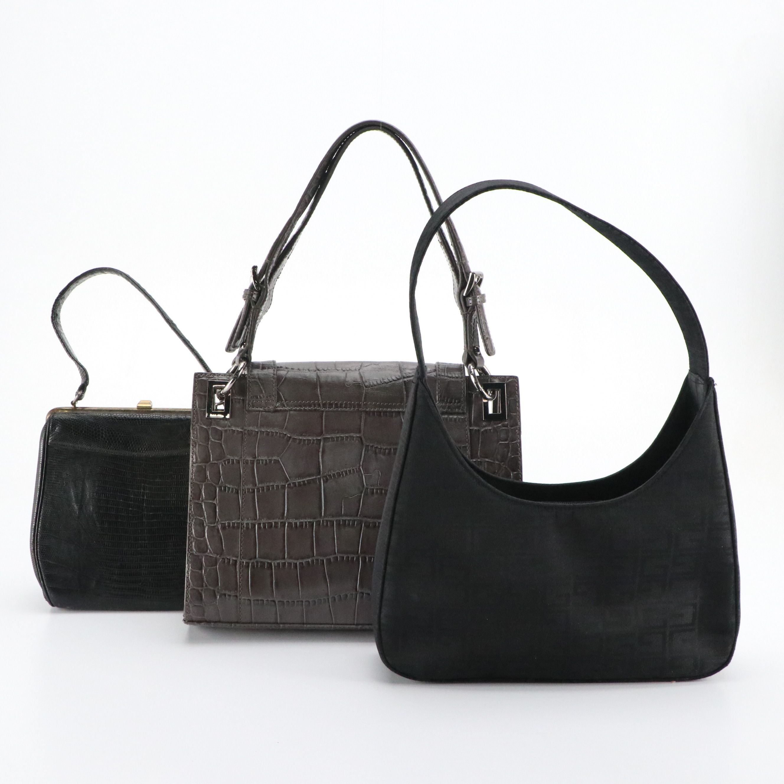 Talbots Grey Croc Embossed Shoulder Bag, Other Vintage Lizardskin Bag, More