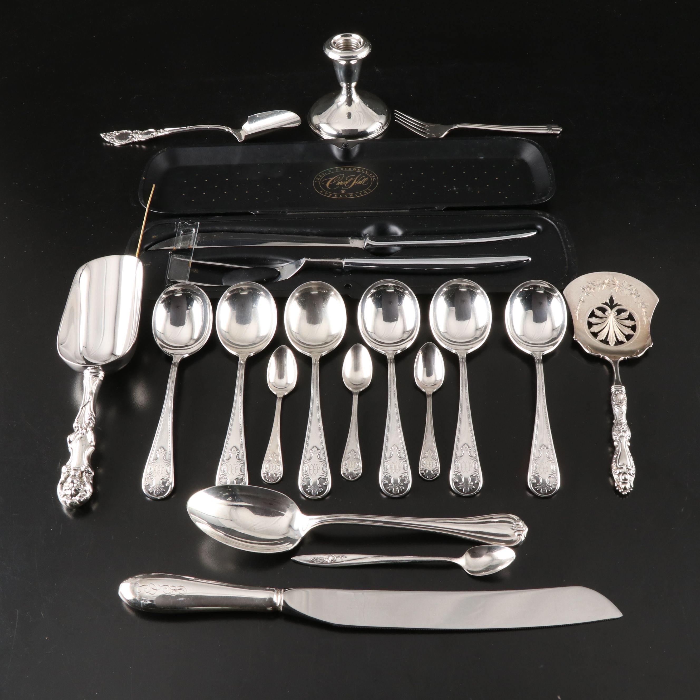 Reed & Barton Sterling Serving Spoon with Other Carving Set and Utensils