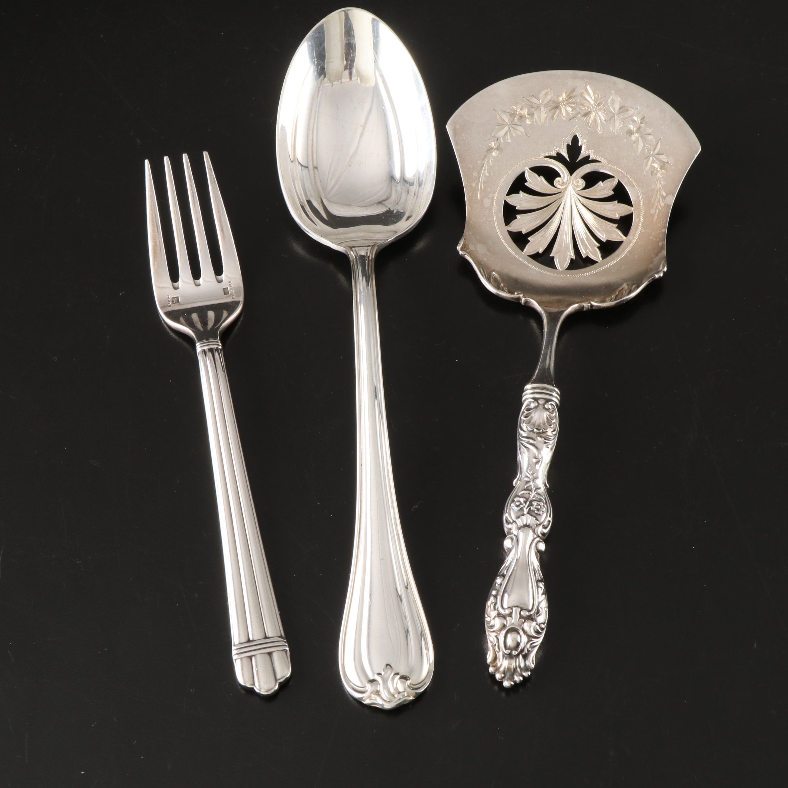 Reed & Barton Sterling Serving Spoon with Other Carving Set and Utensils