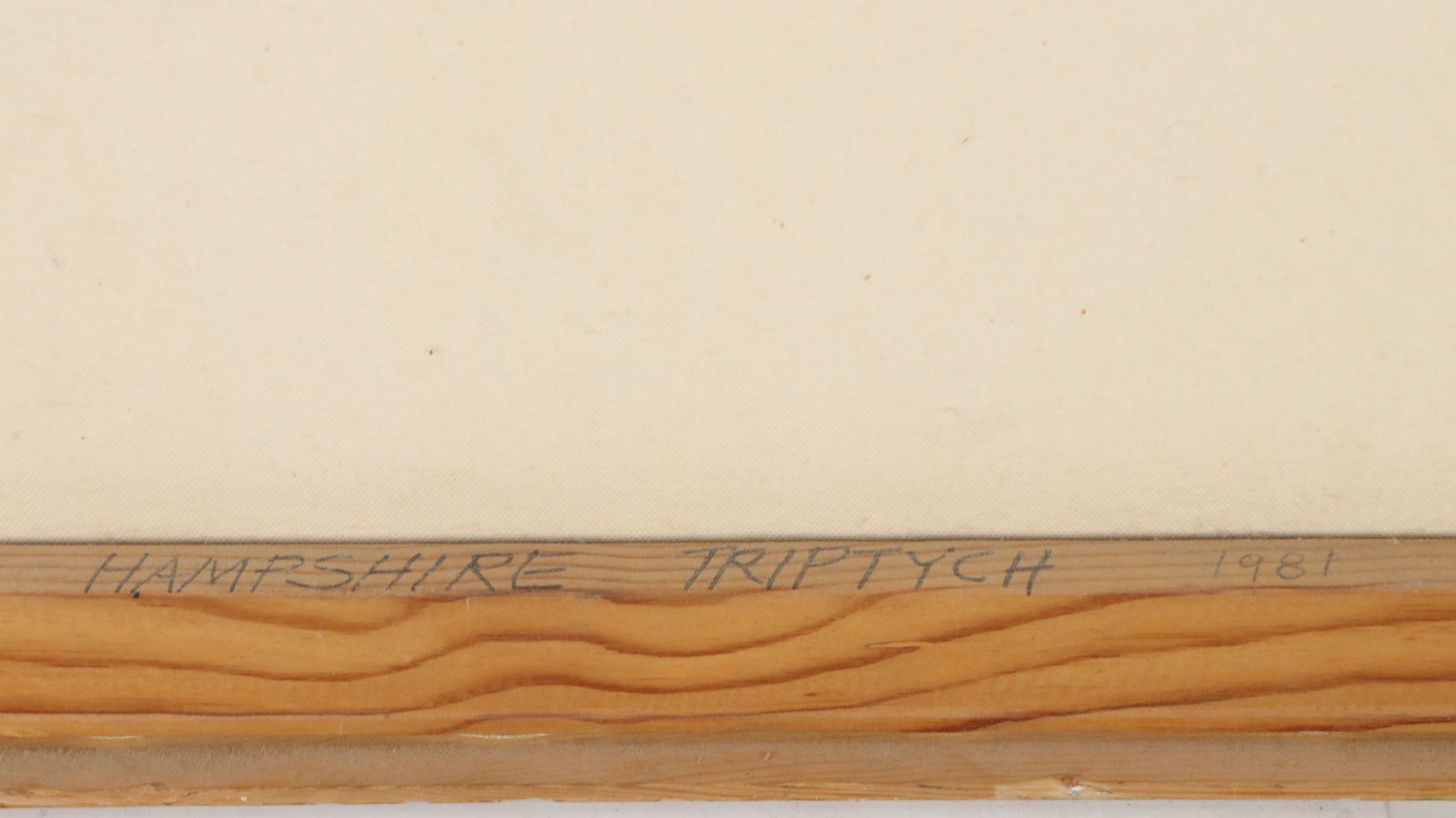 Jack Wolfe Oil on Canvas "Hampshire Triptych," 1981