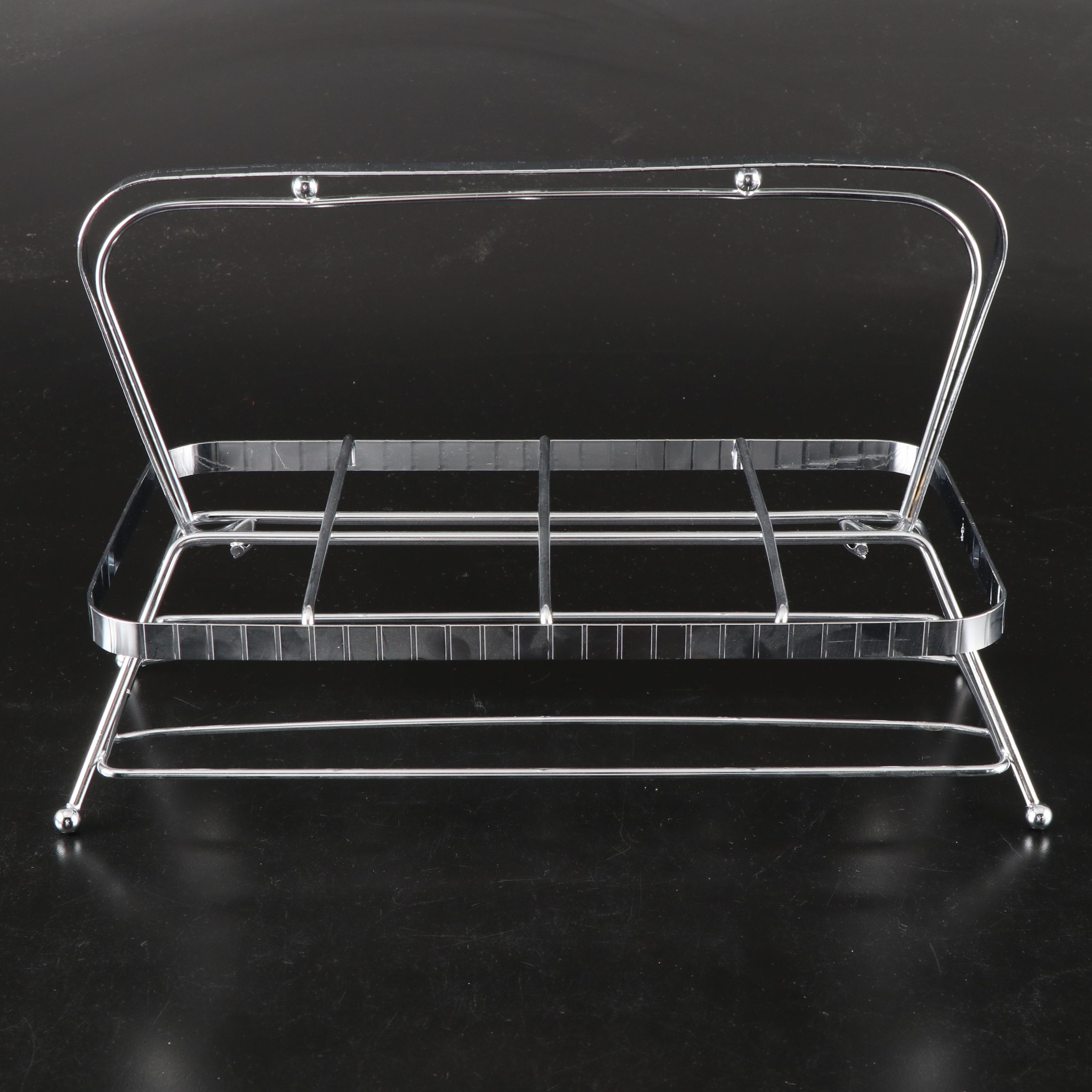 Mid Century Modern Dorothy Thorpe Style Roly Poly and Highball Glasses in Caddy