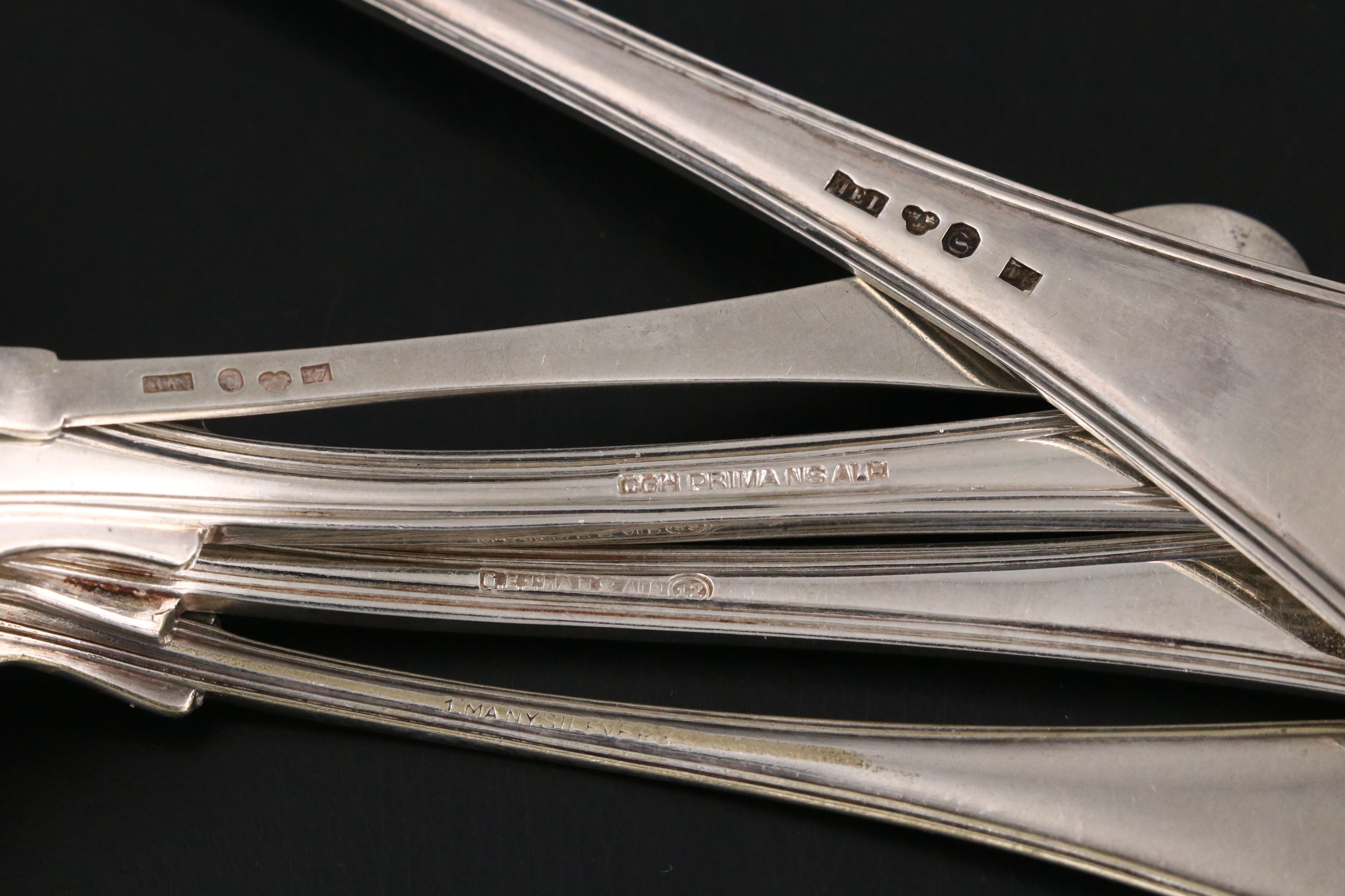 Antique Swedish 800 Silver Spoons with More Silver Plate Utensils