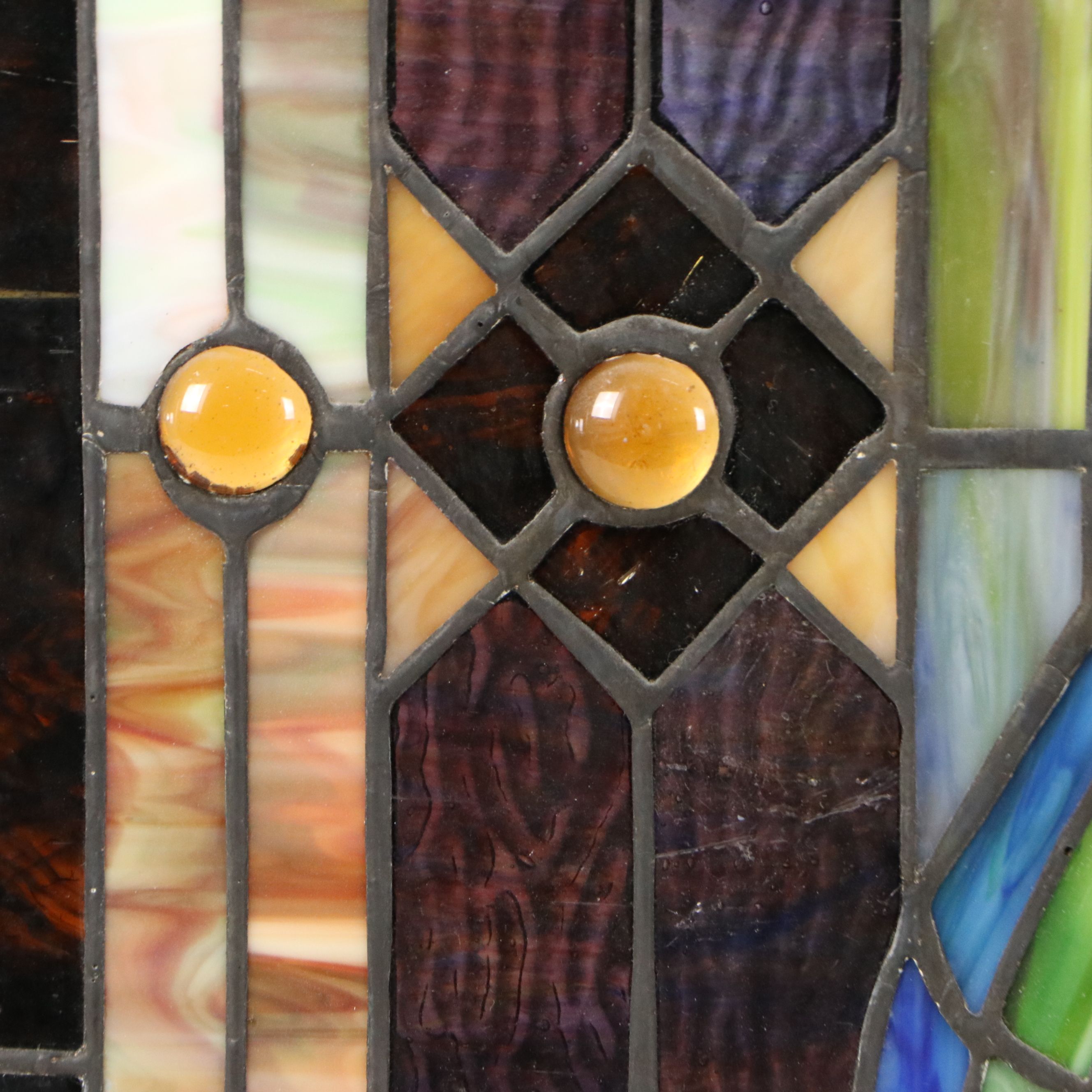 Art Nouveau Style Stained Glass Window Hanging