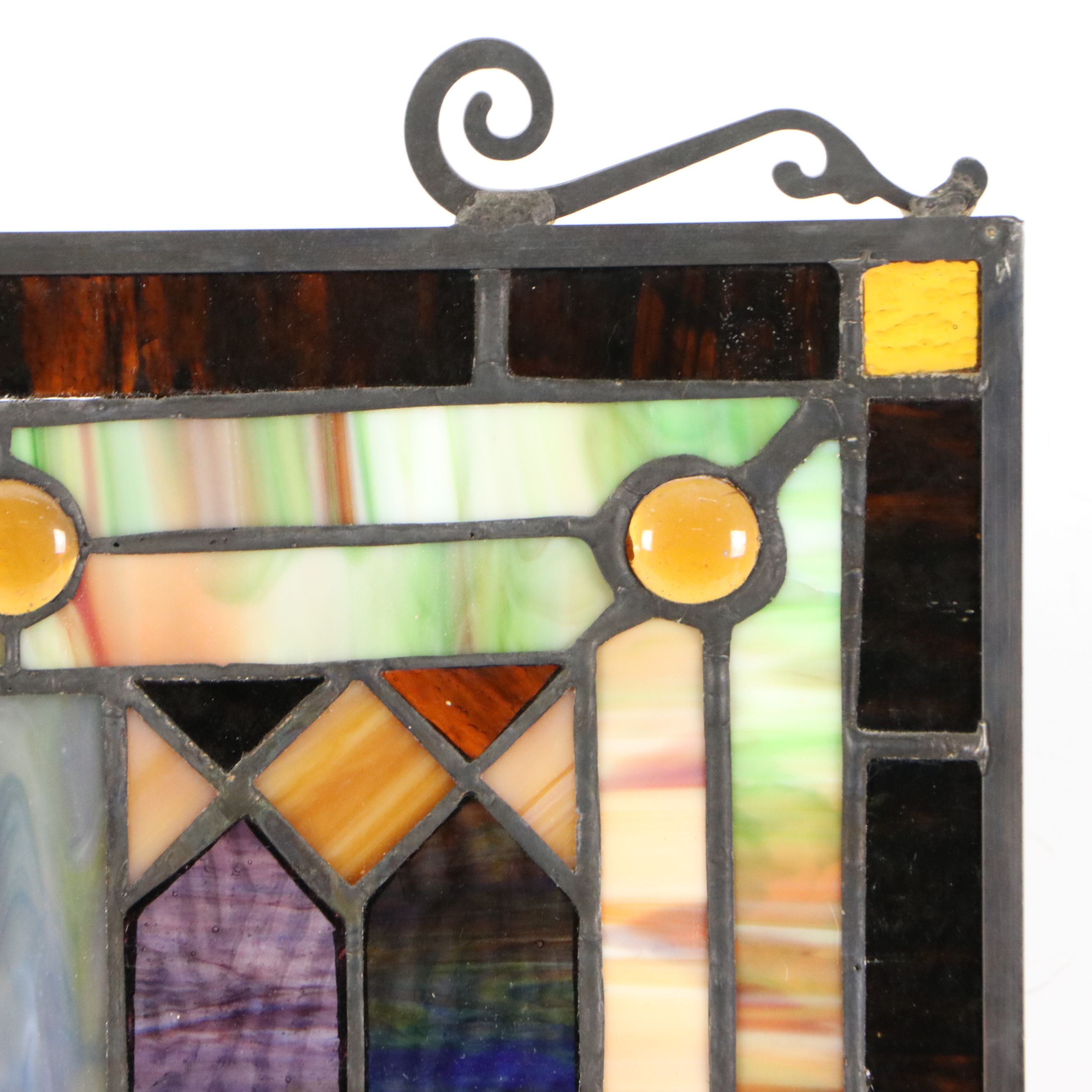 Art Nouveau Style Stained Glass Window Hanging