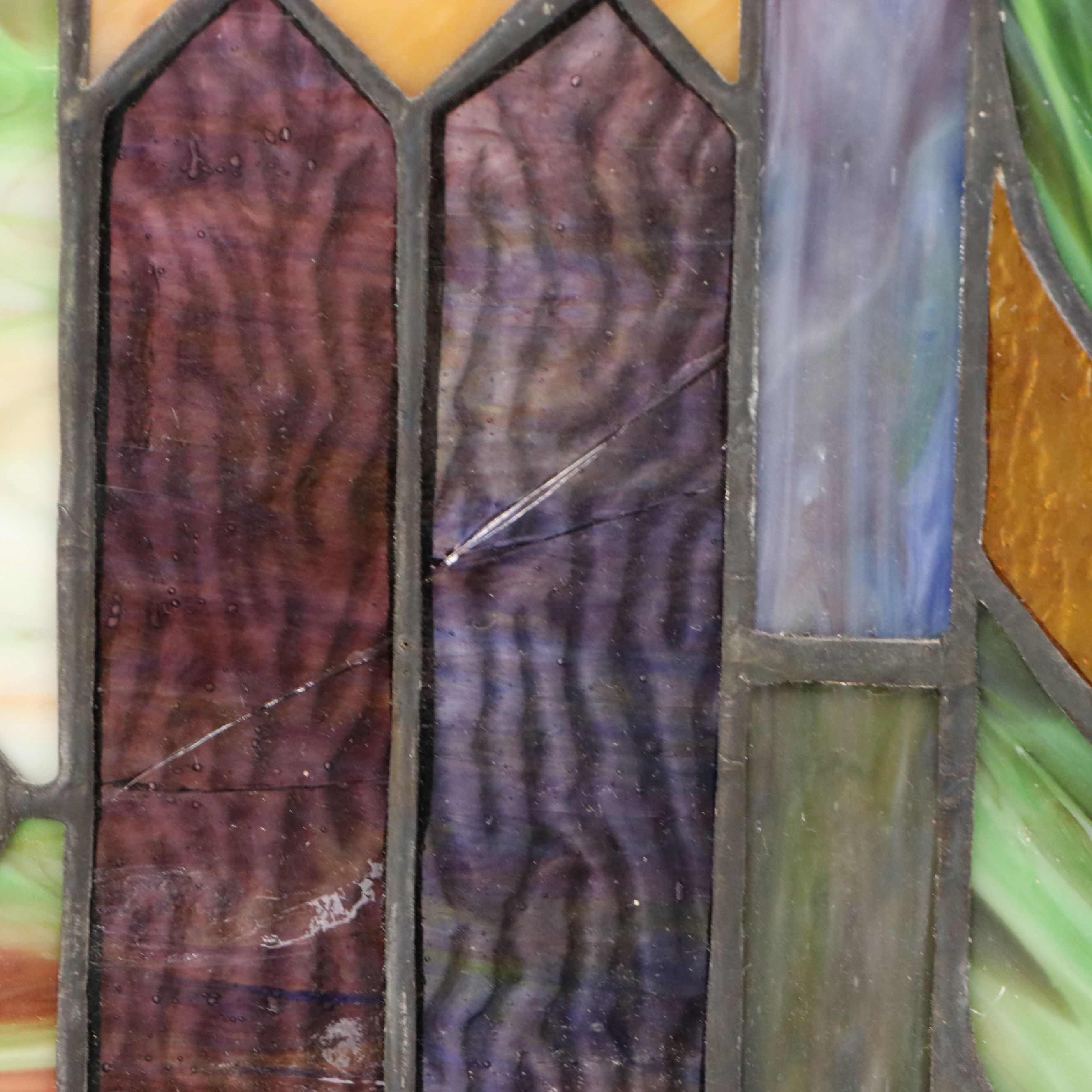 Art Nouveau Style Stained Glass Window Hanging
