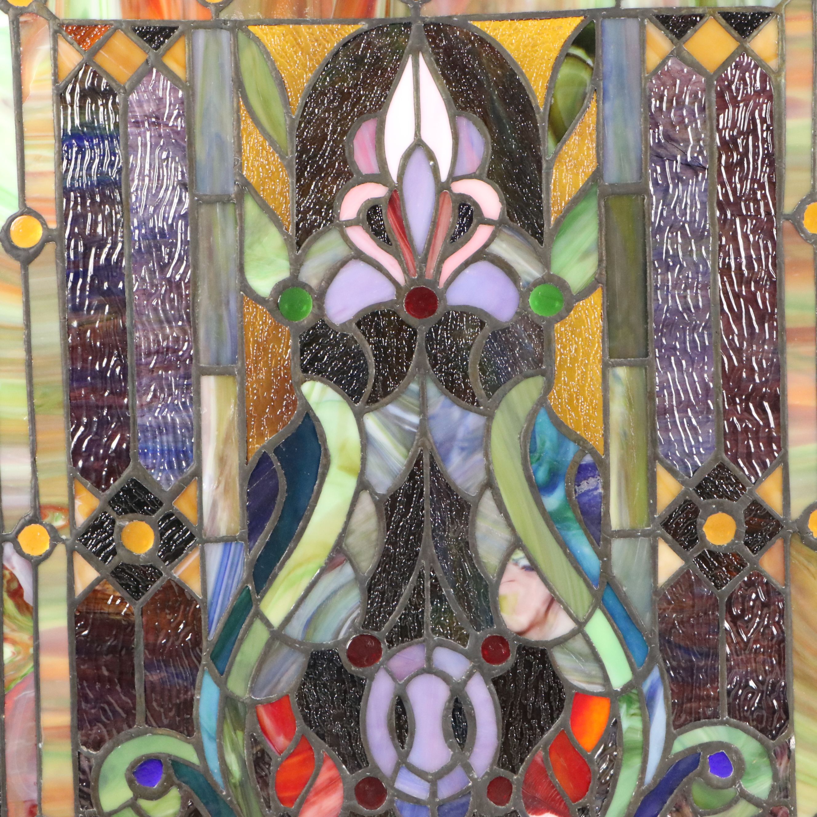 Art Nouveau Style Stained Glass Window Hanging