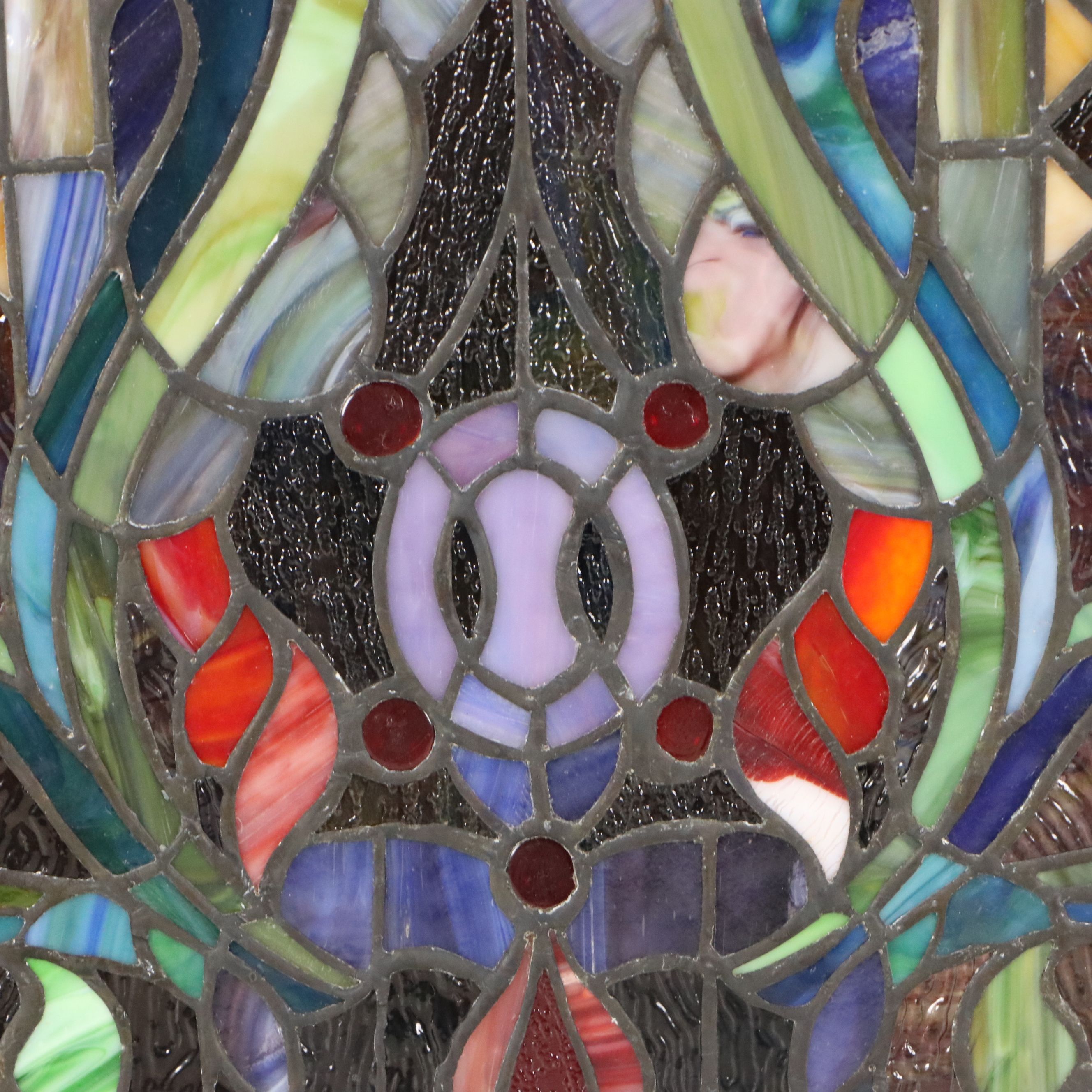 Art Nouveau Style Stained Glass Window Hanging
