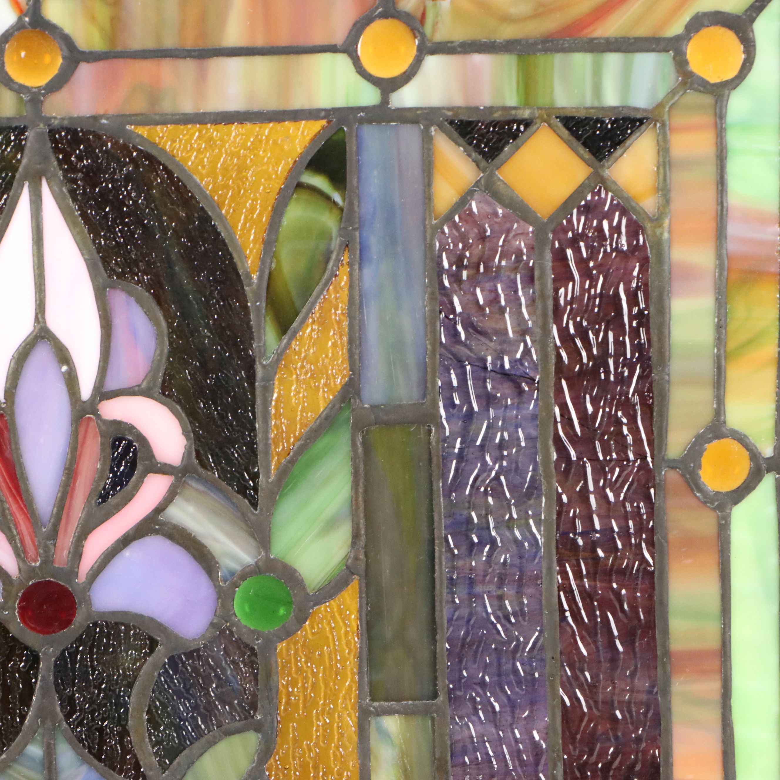 Art Nouveau Style Stained Glass Window Hanging