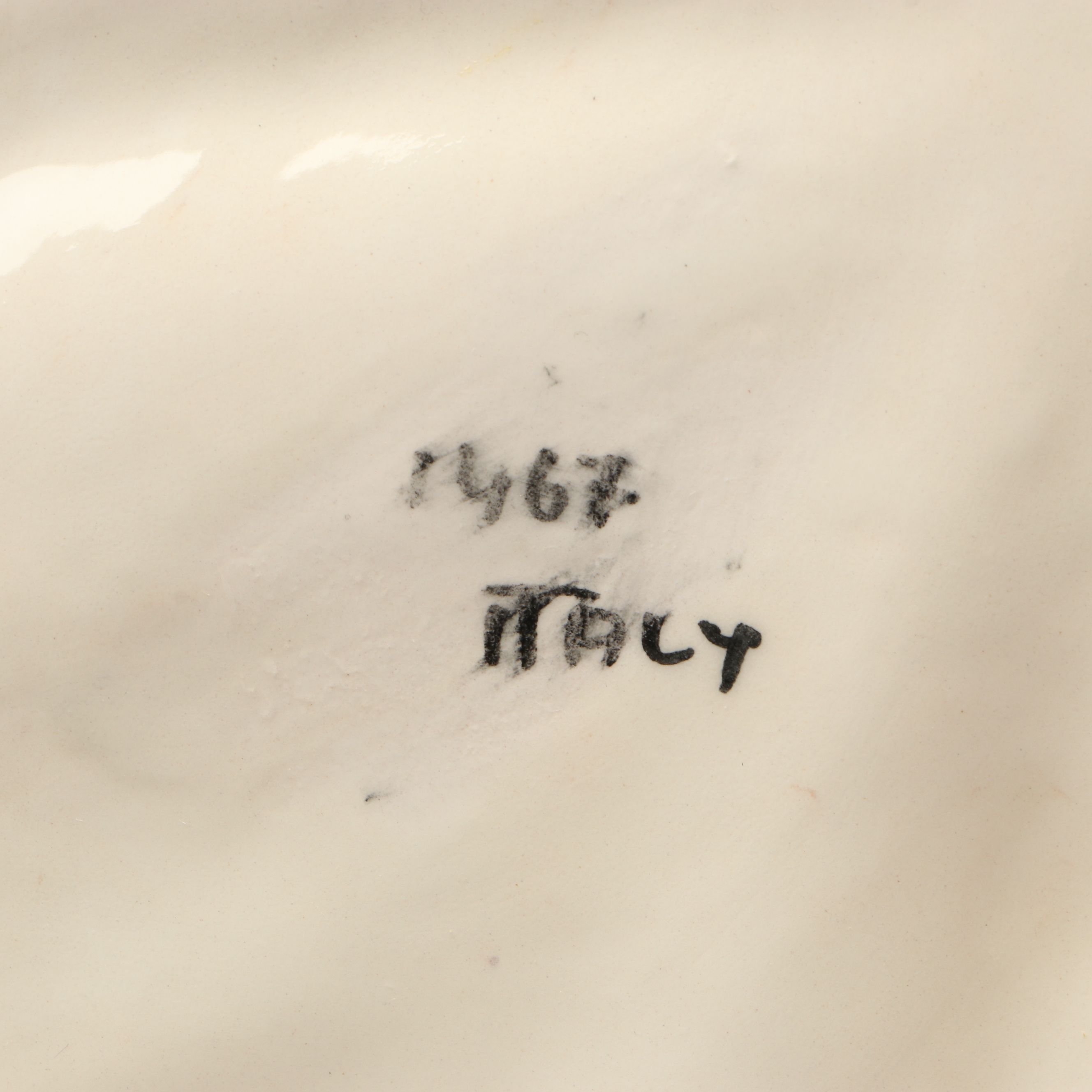 Italian Majolica Leaf Dish with Royal Vienna Style Satyar Handled Vase