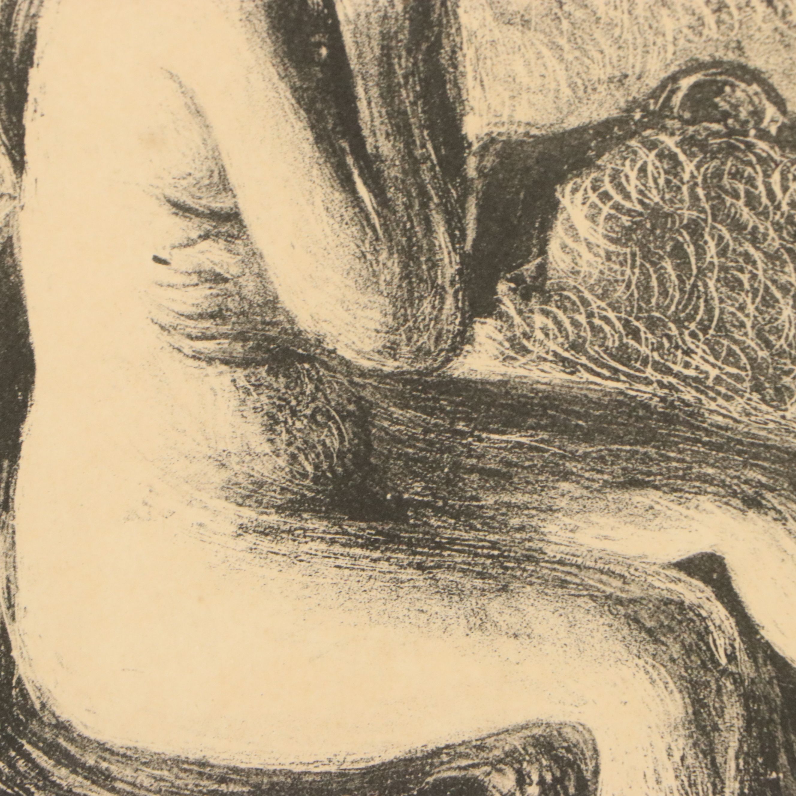 Robert Fabe Lithograph of Seated Nude, Mid-20th Century