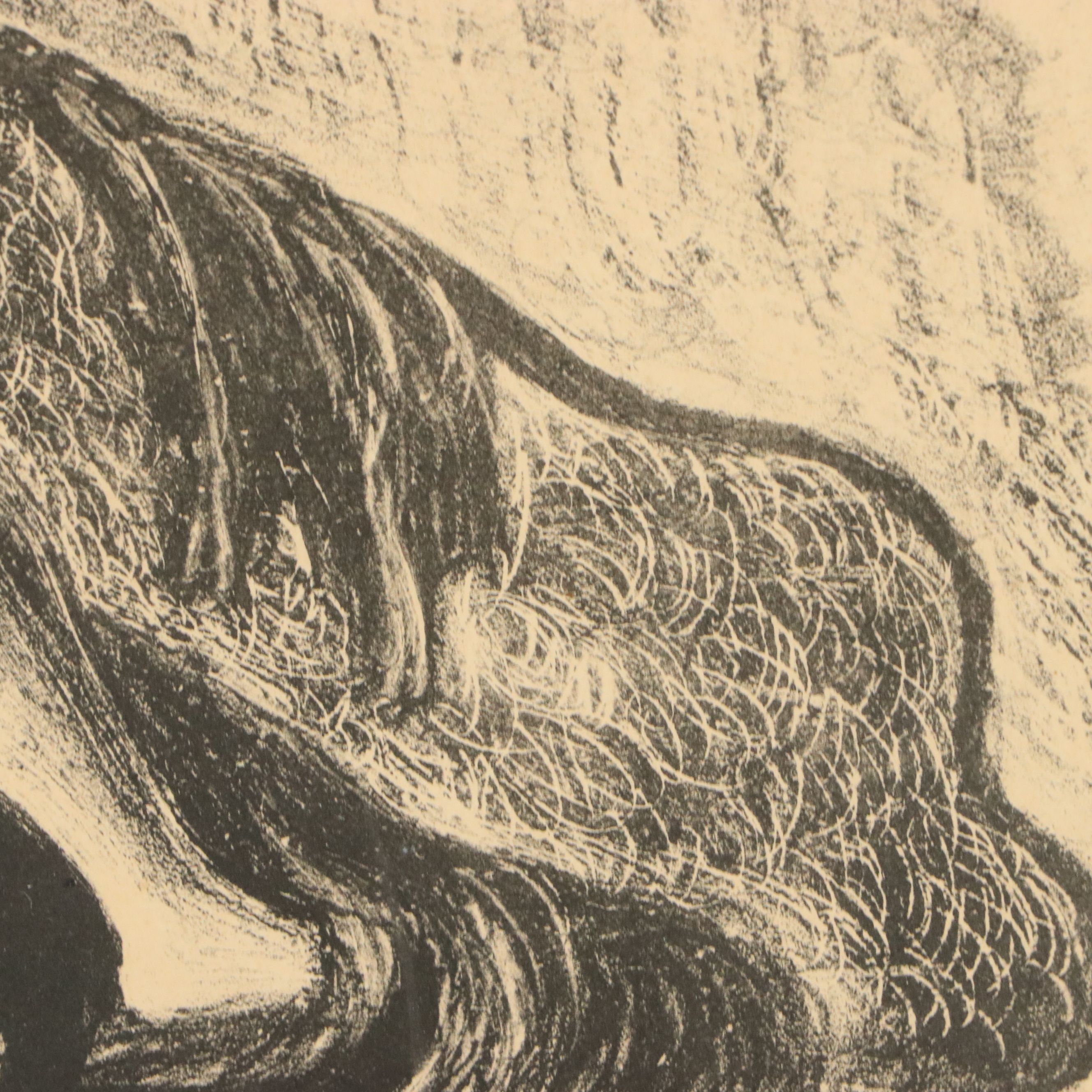 Robert Fabe Lithograph of Seated Nude, Mid-20th Century