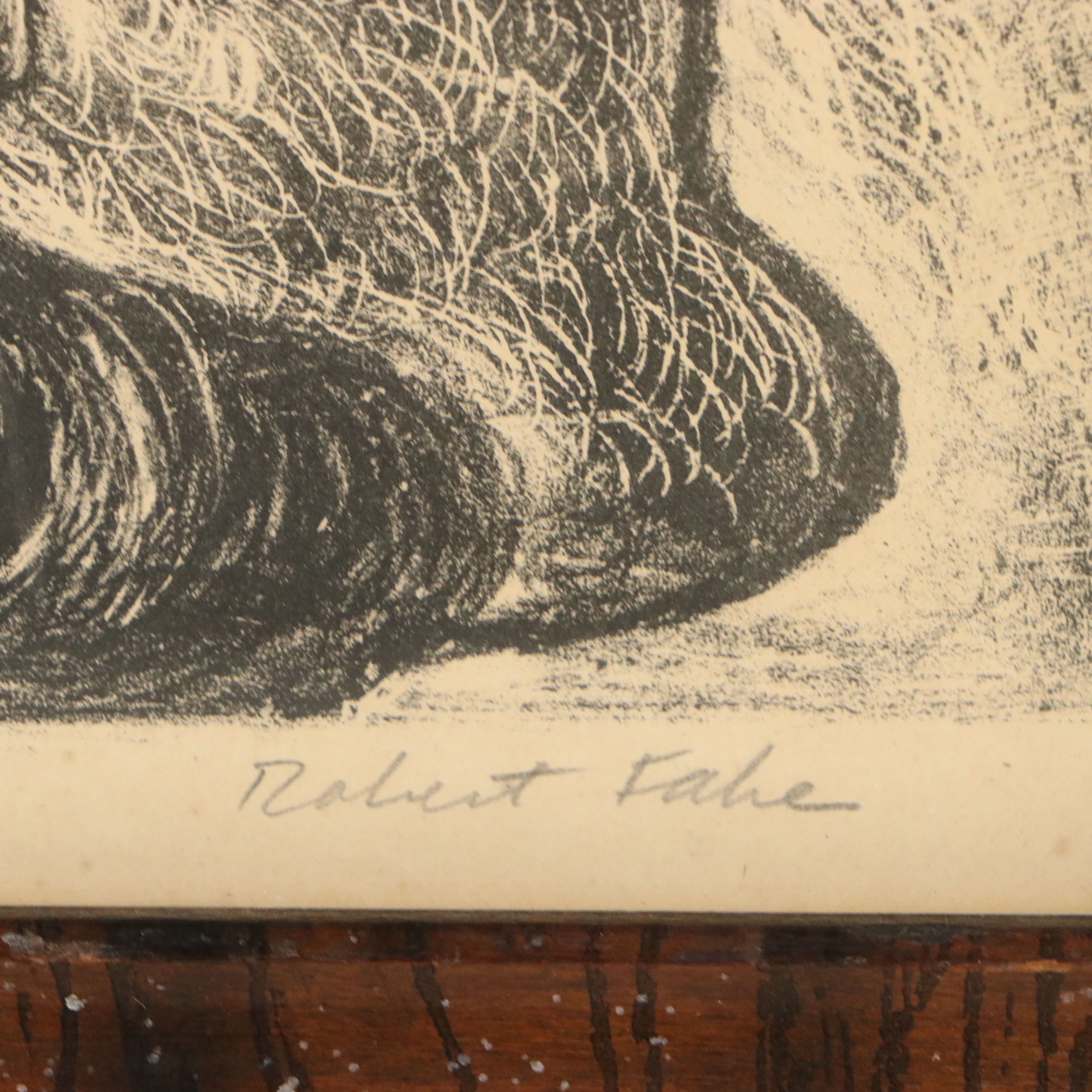 Robert Fabe Lithograph of Seated Nude, Mid-20th Century