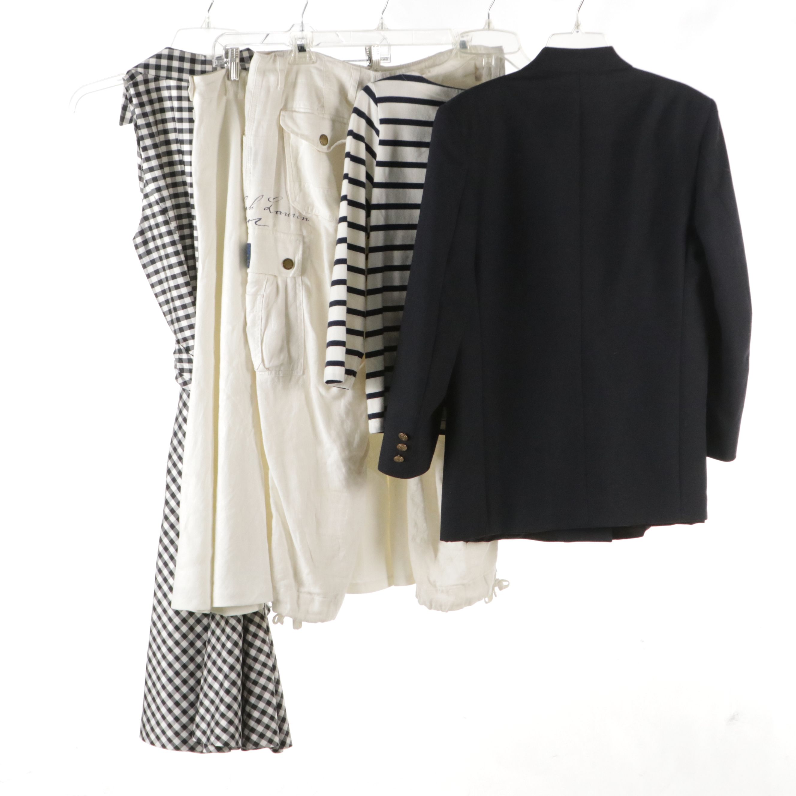 Lauren Ralph Lauren Plaid Silk Wrap Dress, White Linen Midi Skirt, Blazer & More