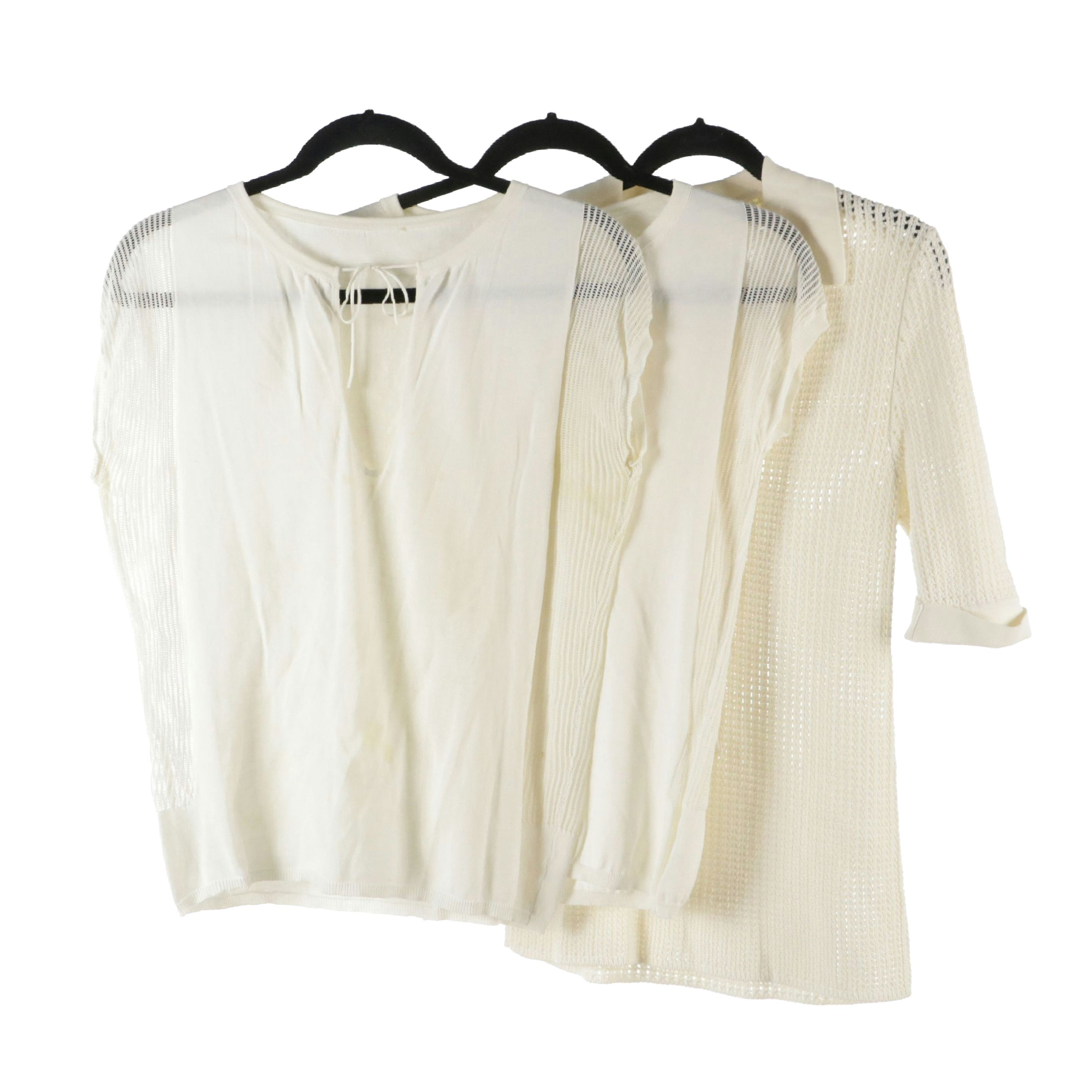 Luci Va White Short Sleeve and 3/4th Sleeve Tops, With Tags