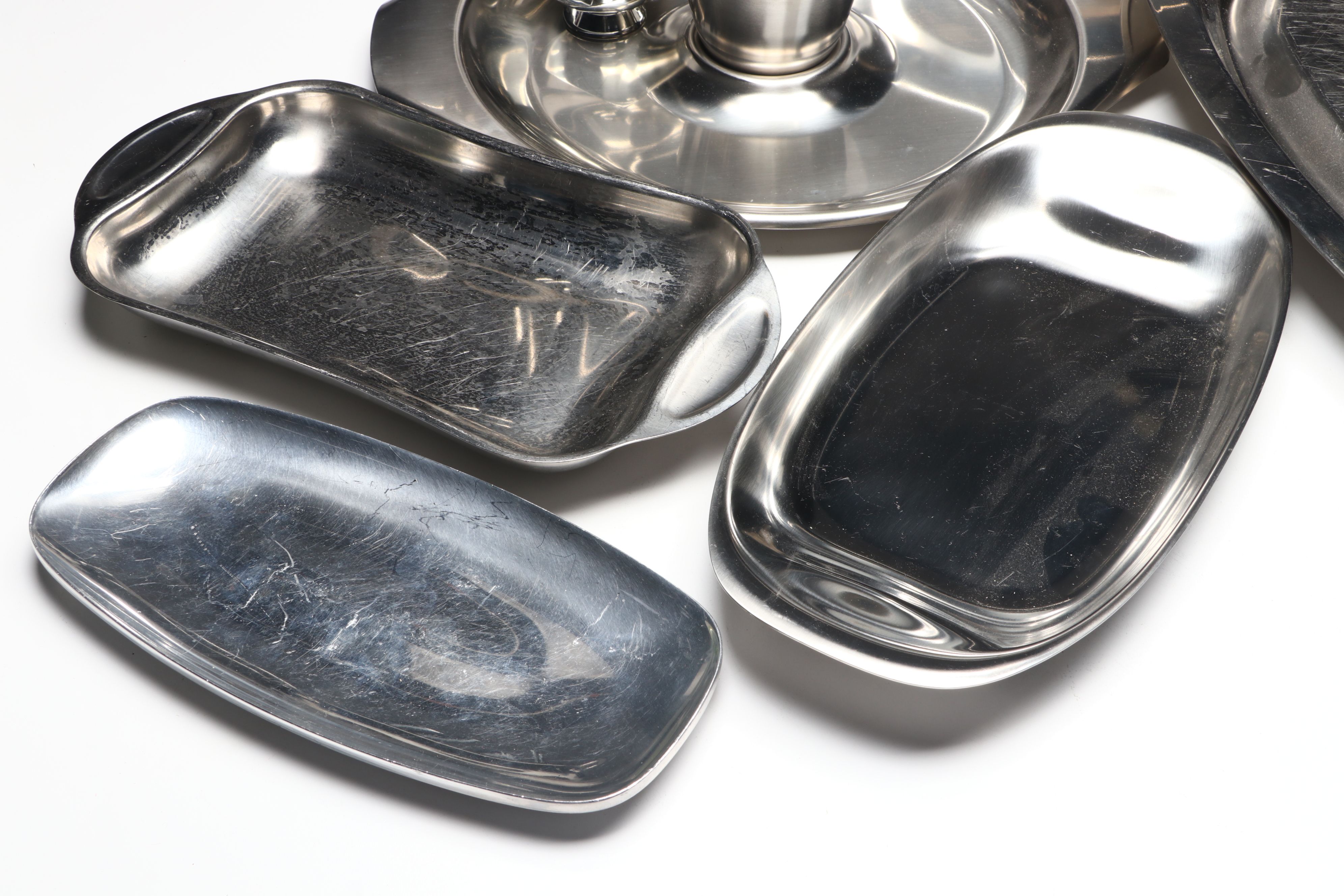 All-Clad Fondue Set, Stainless Steel Trays, and More Metal Serveware