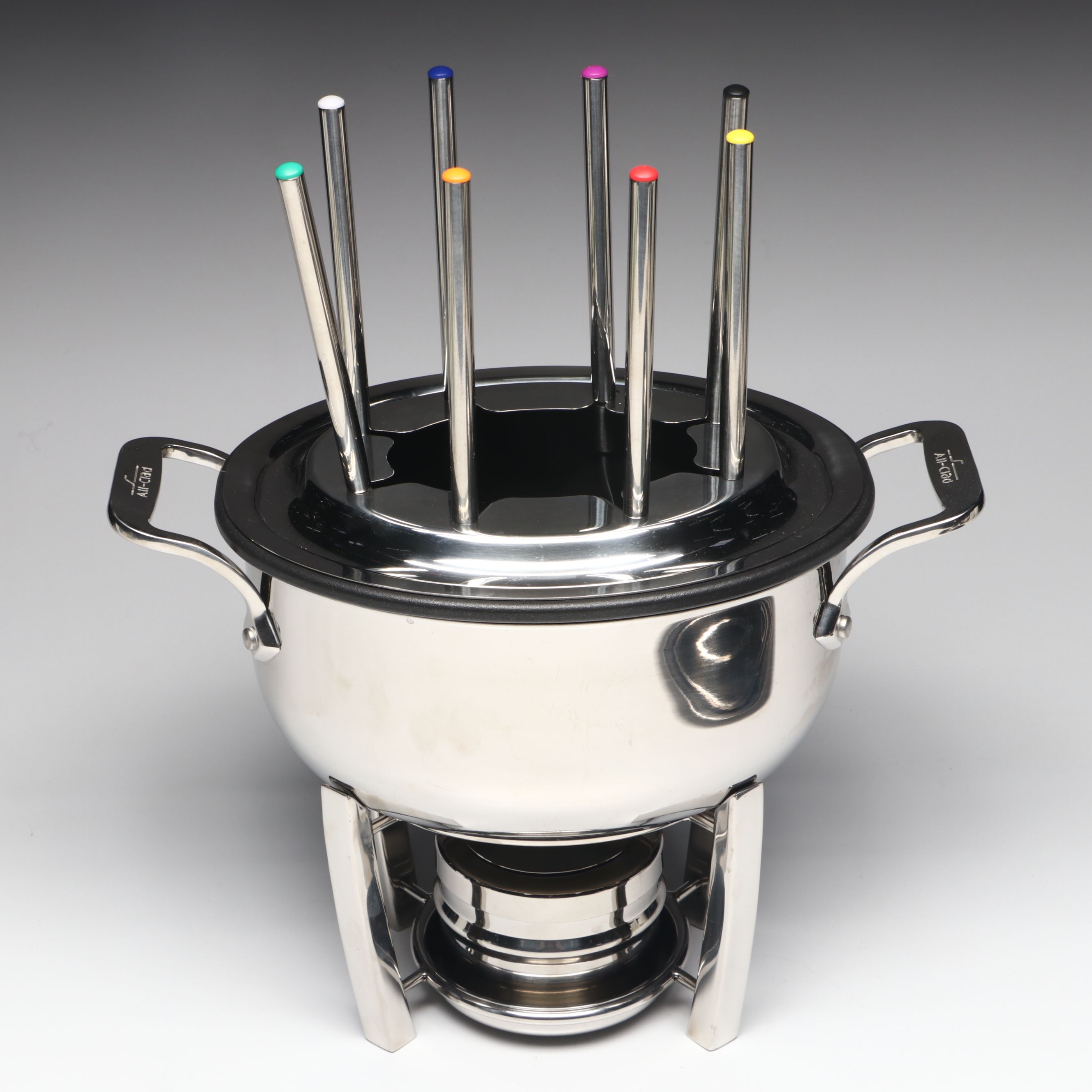 All-Clad Fondue Set, Stainless Steel Trays, and More Metal Serveware