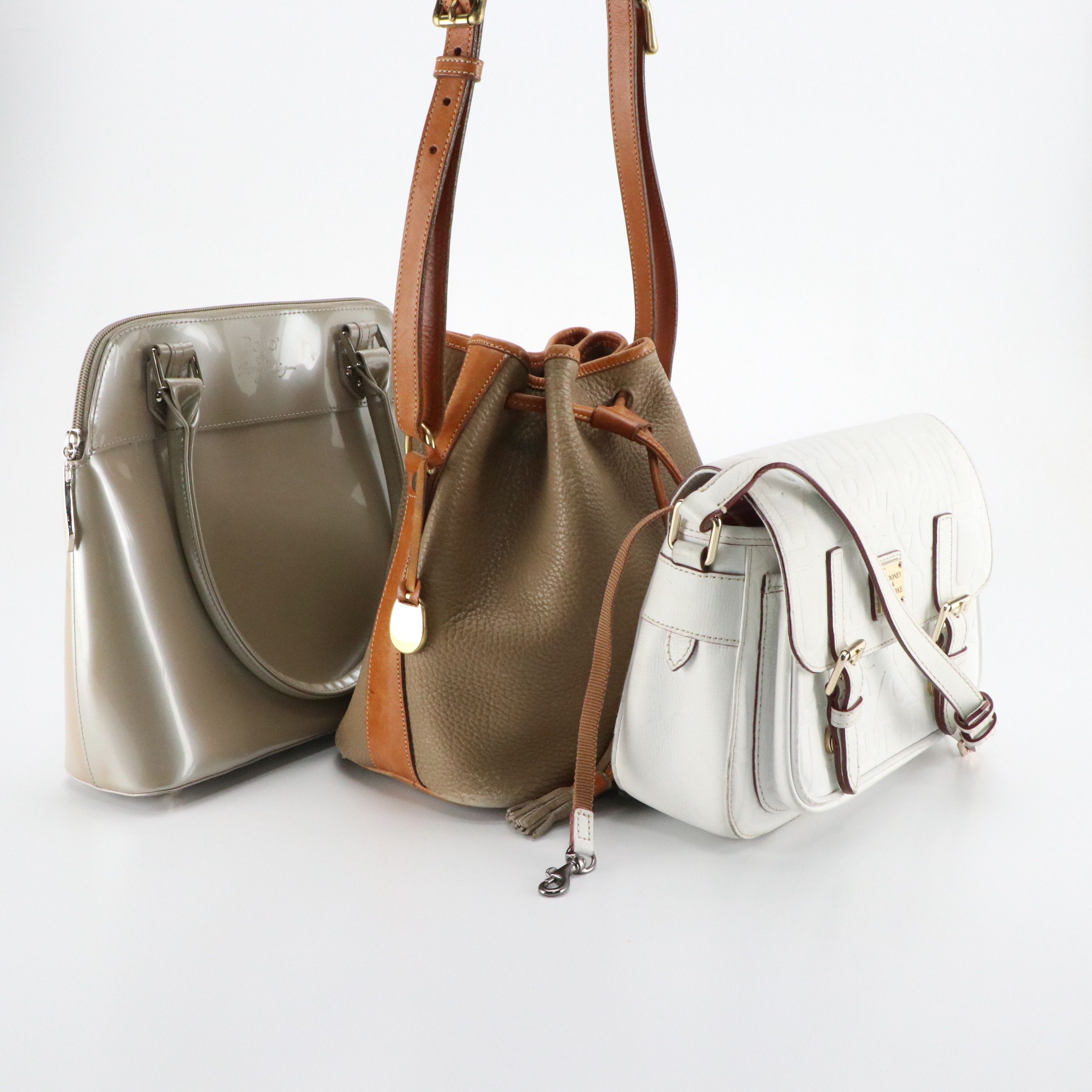 Dooney & Bourke Drawstring Leather Shoulder Bag, Embossed Satchel, Other Bag