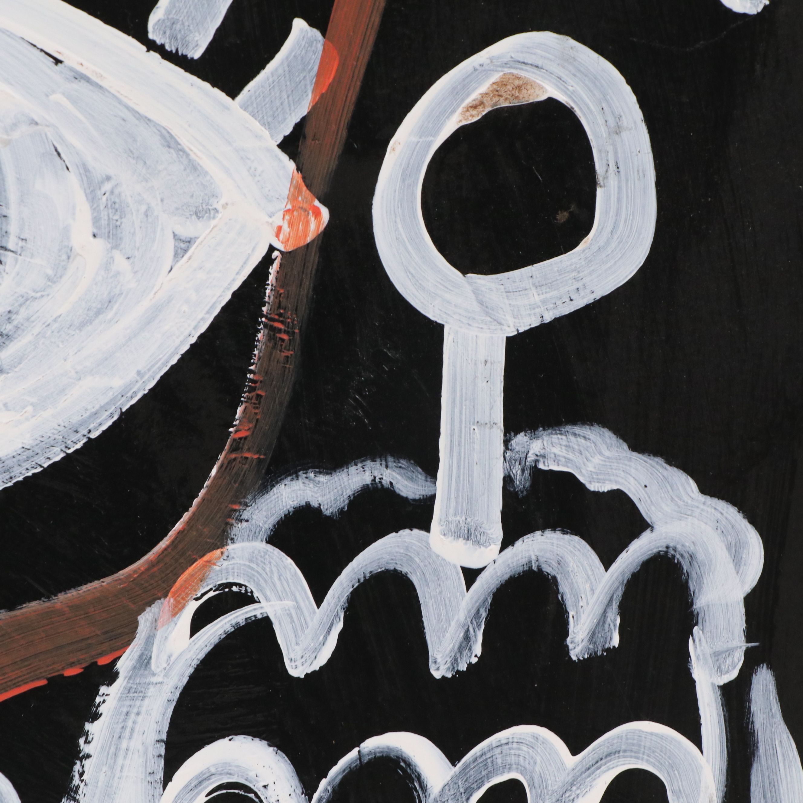 Abiola Idowu Stylized Acrylic Painting "Reproduction," 21st Century