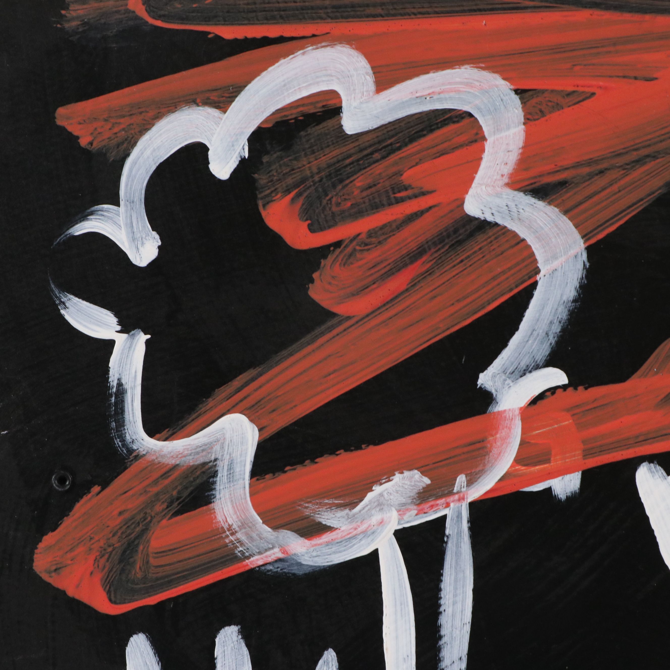 Abiola Idowu Stylized Acrylic Painting "In the Beginning," 21st Century