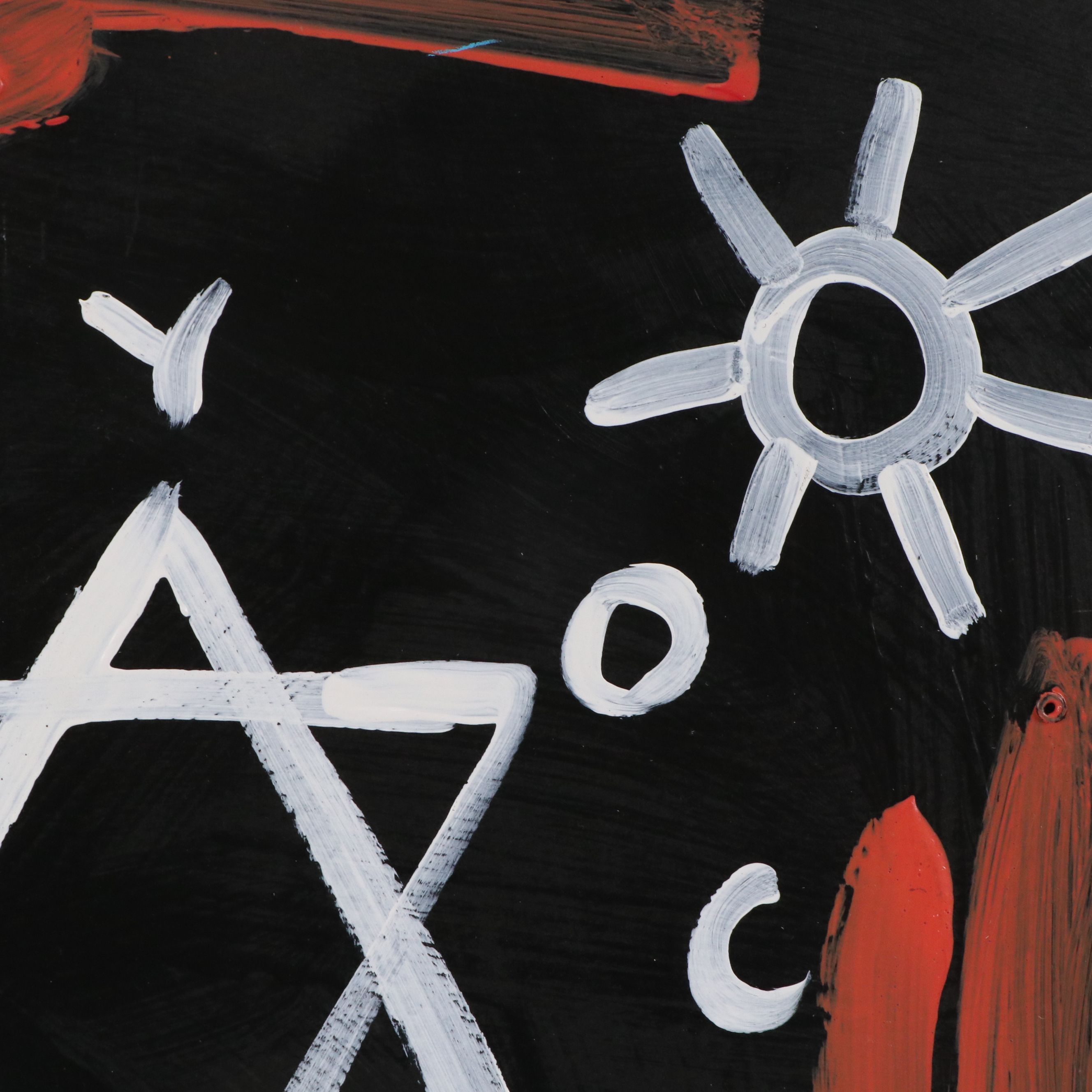 Abiola Idowu Stylized Acrylic Painting "In the Beginning," 21st Century