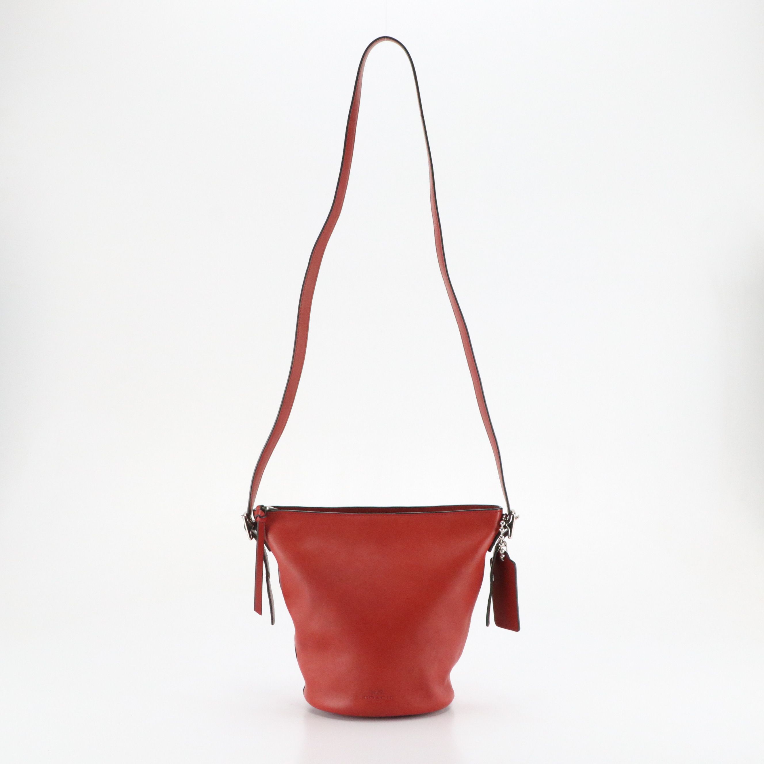 Coach Bleecker Mini Bucket Duffel Bag in Red Grained Leather