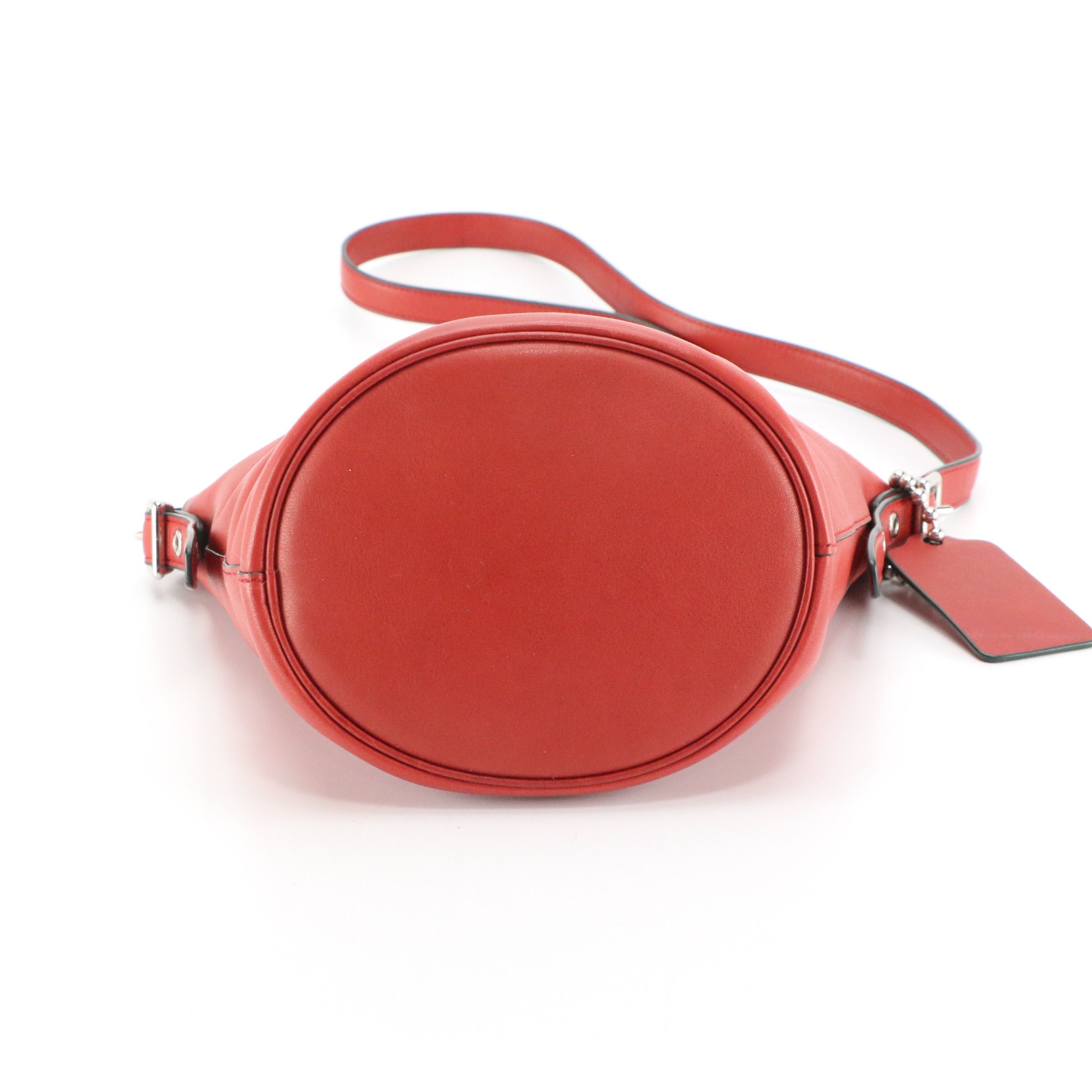 Coach Bleecker Mini Bucket Duffel Bag in Red Grained Leather