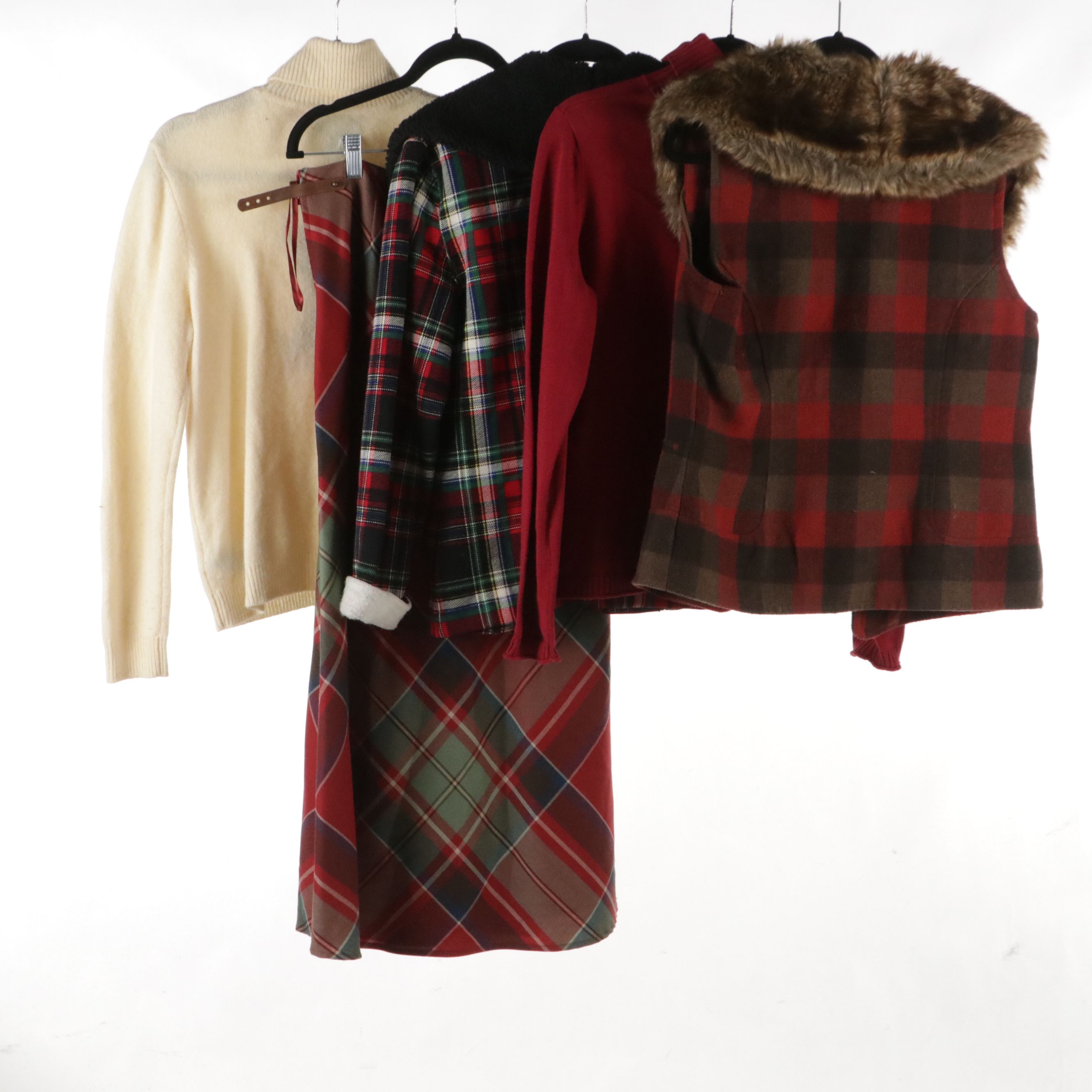 Lauren Ralph Lauren Plaid Toggle-Front Coat, Wool Midi Skirt, Ski Sweater, More
