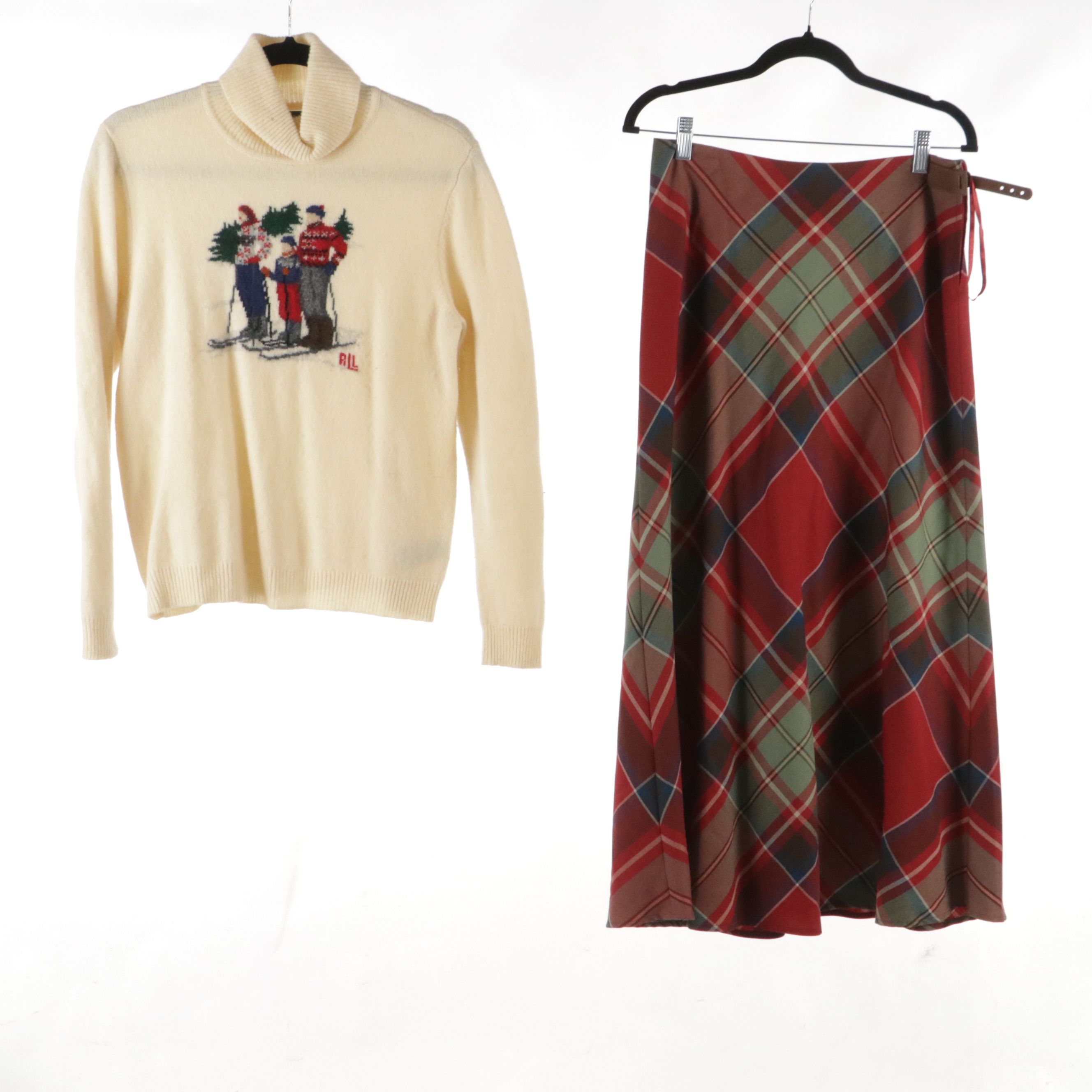 Lauren Ralph Lauren Plaid Toggle-Front Coat, Wool Midi Skirt, Ski Sweater, More