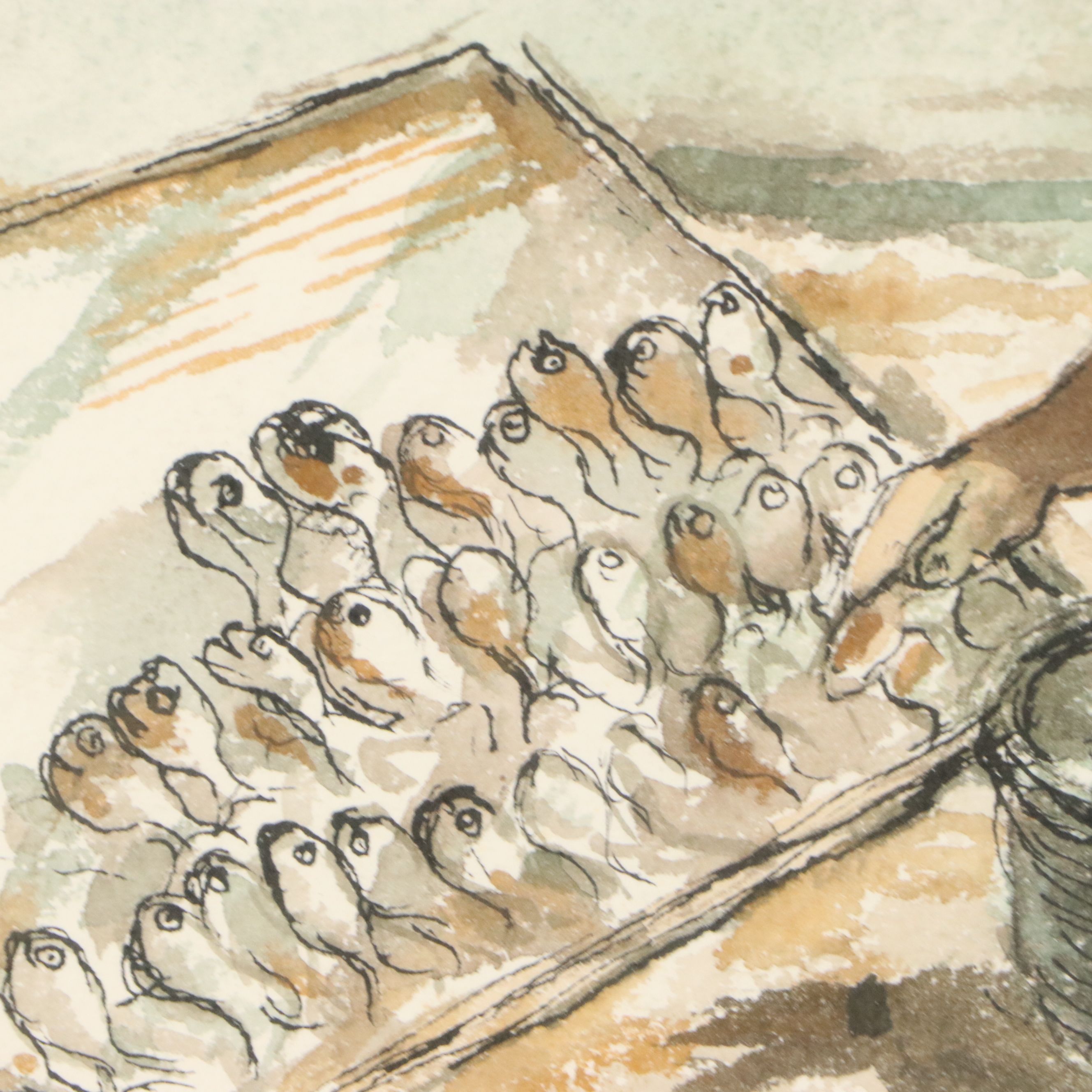 Robert Fabe Watercolor Painting of Fishwife, Mid-20th Century