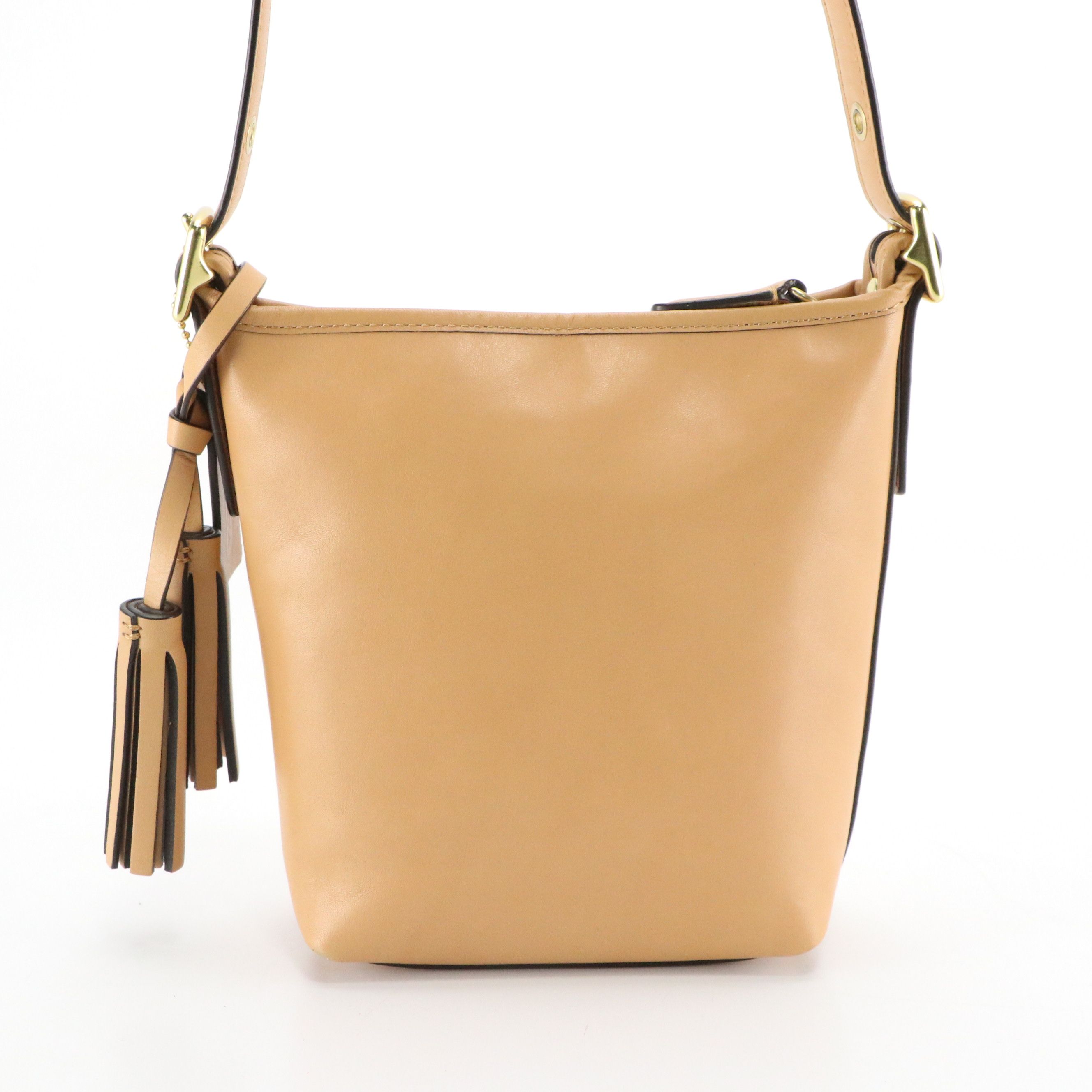 Coach Mini Legacy Duffel Crossbody Bag in Smooth Beige Leather