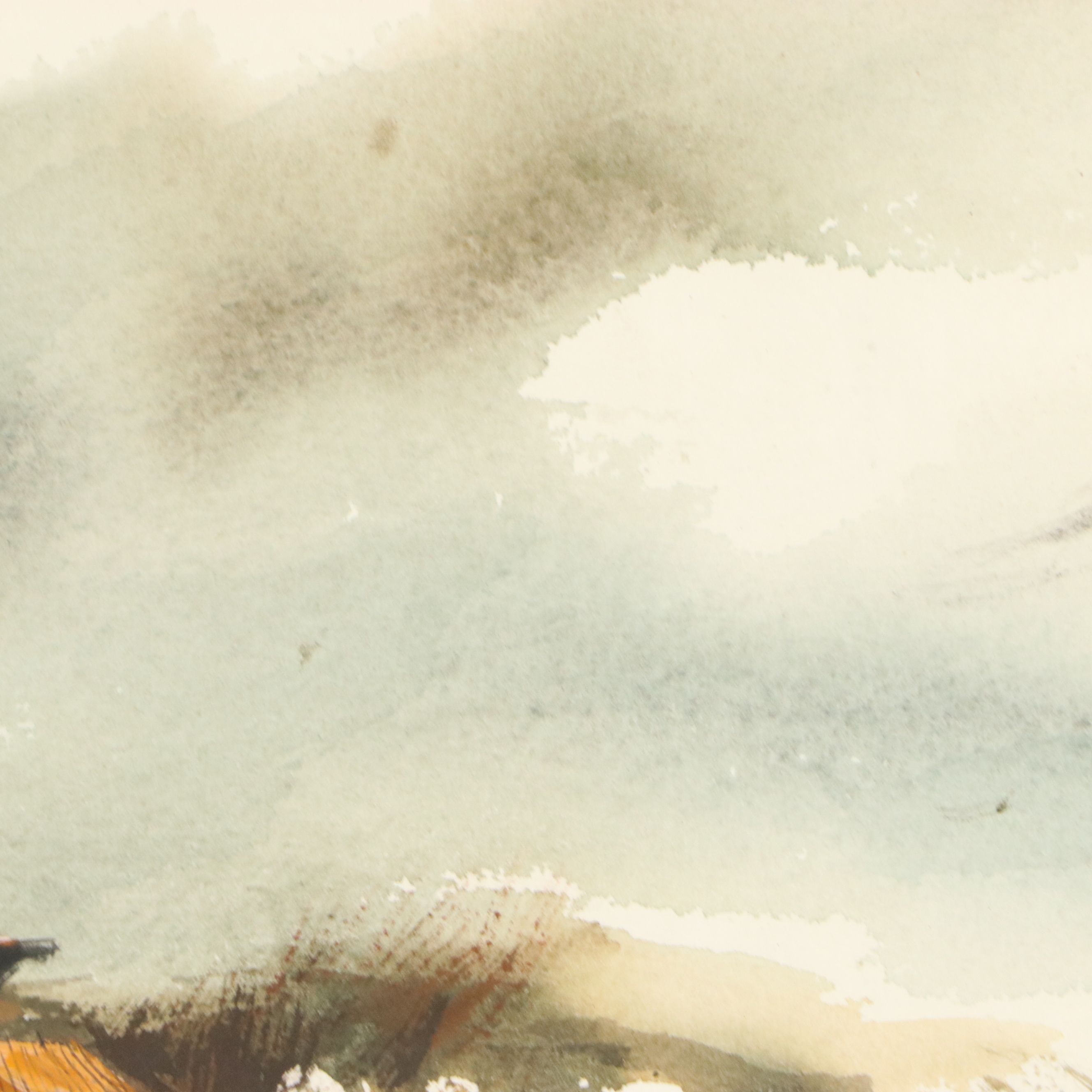 Robert Fabe Watercolor Painting of Coastal Landscape, Mid-20th Century