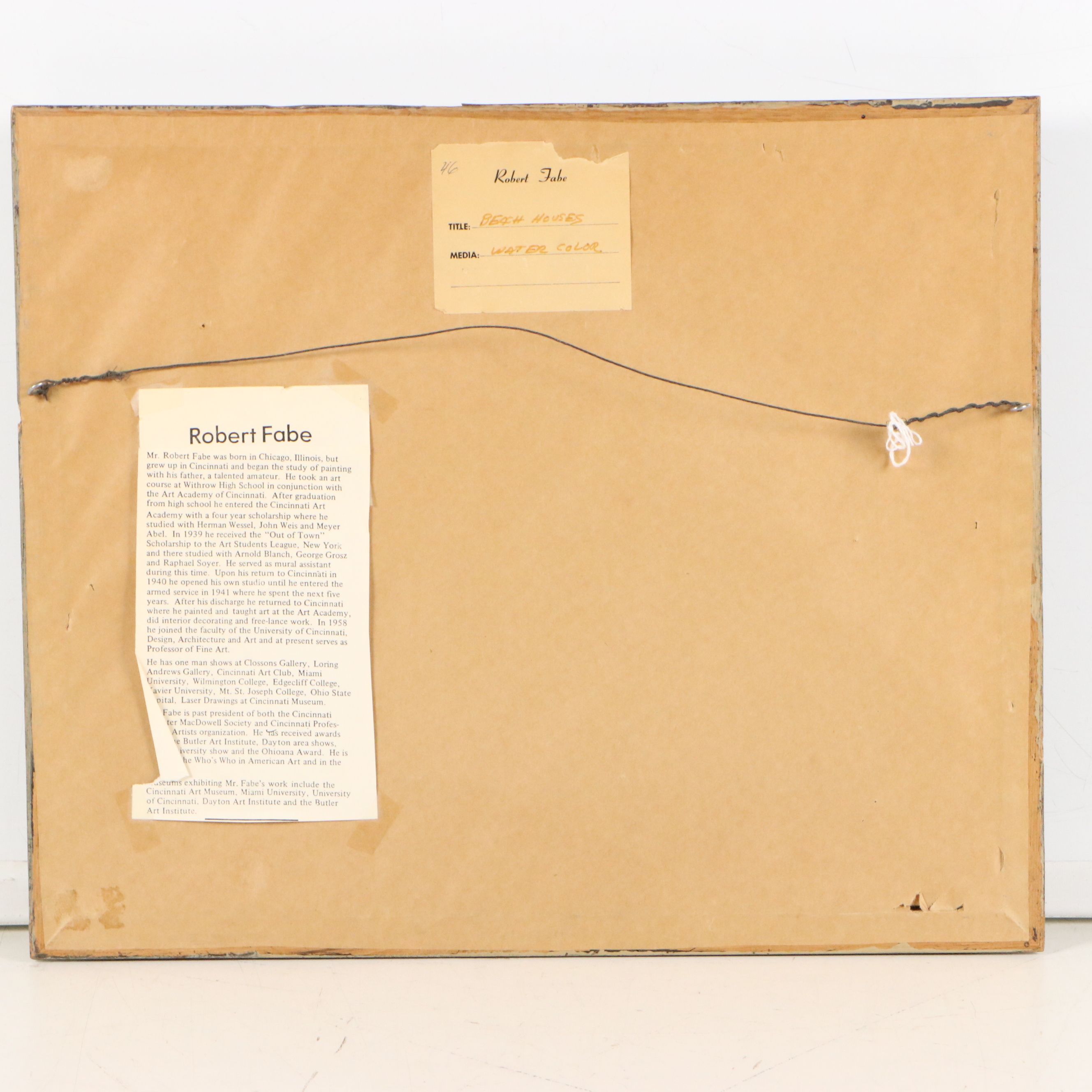 Robert Fabe Watercolor Painting of Coastal Landscape, Mid-20th Century