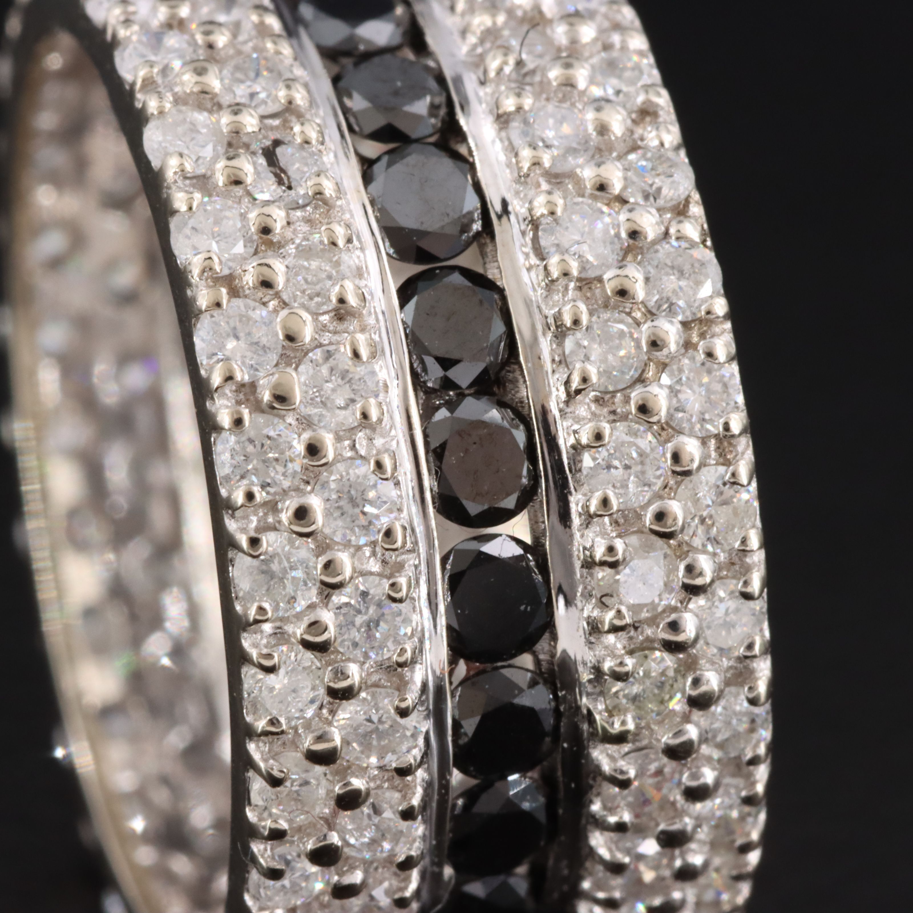 14K 4.37 CTW Diamond Wide Eternity Band with Fancy Black Diamonds