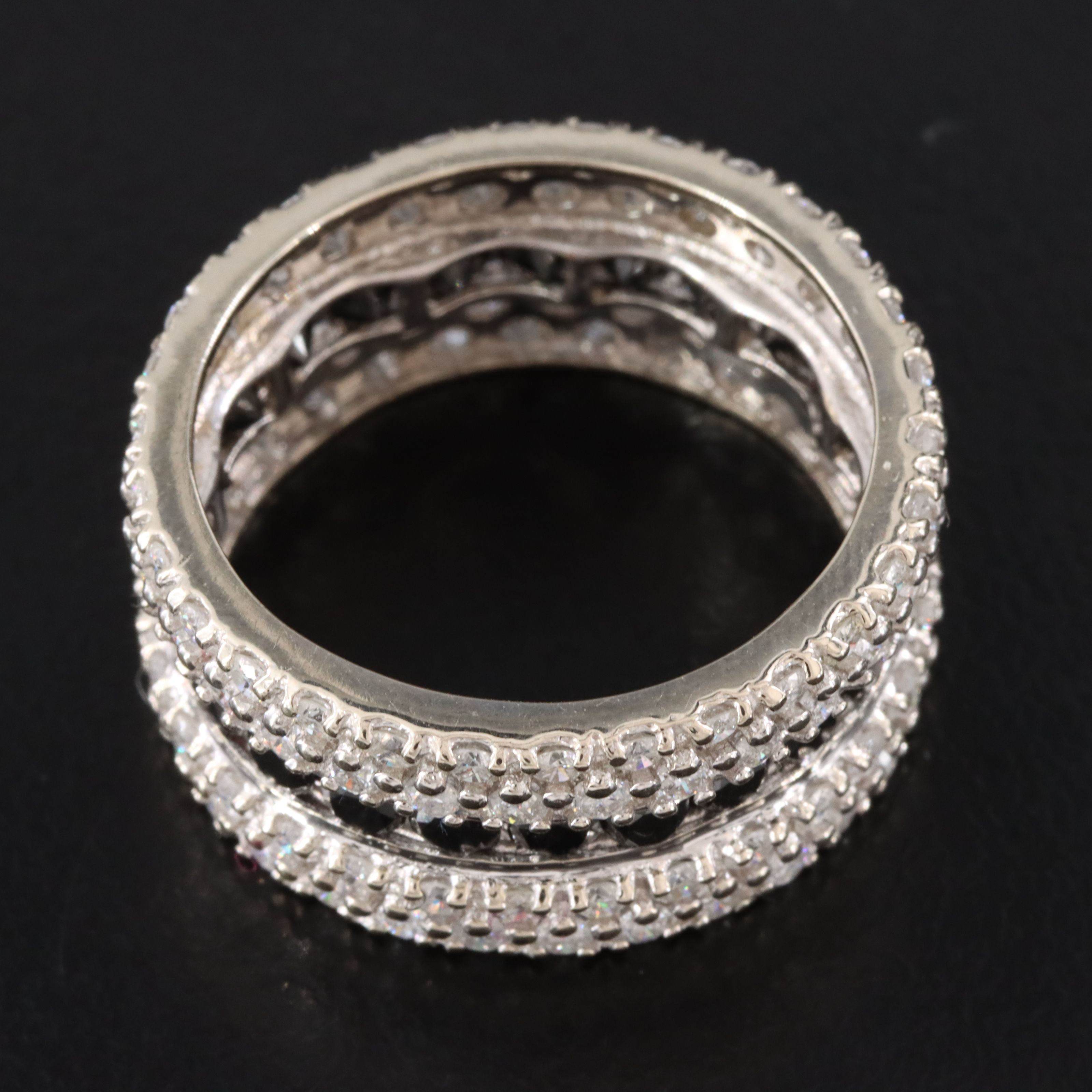 14K 4.37 CTW Diamond Wide Eternity Band with Fancy Black Diamonds