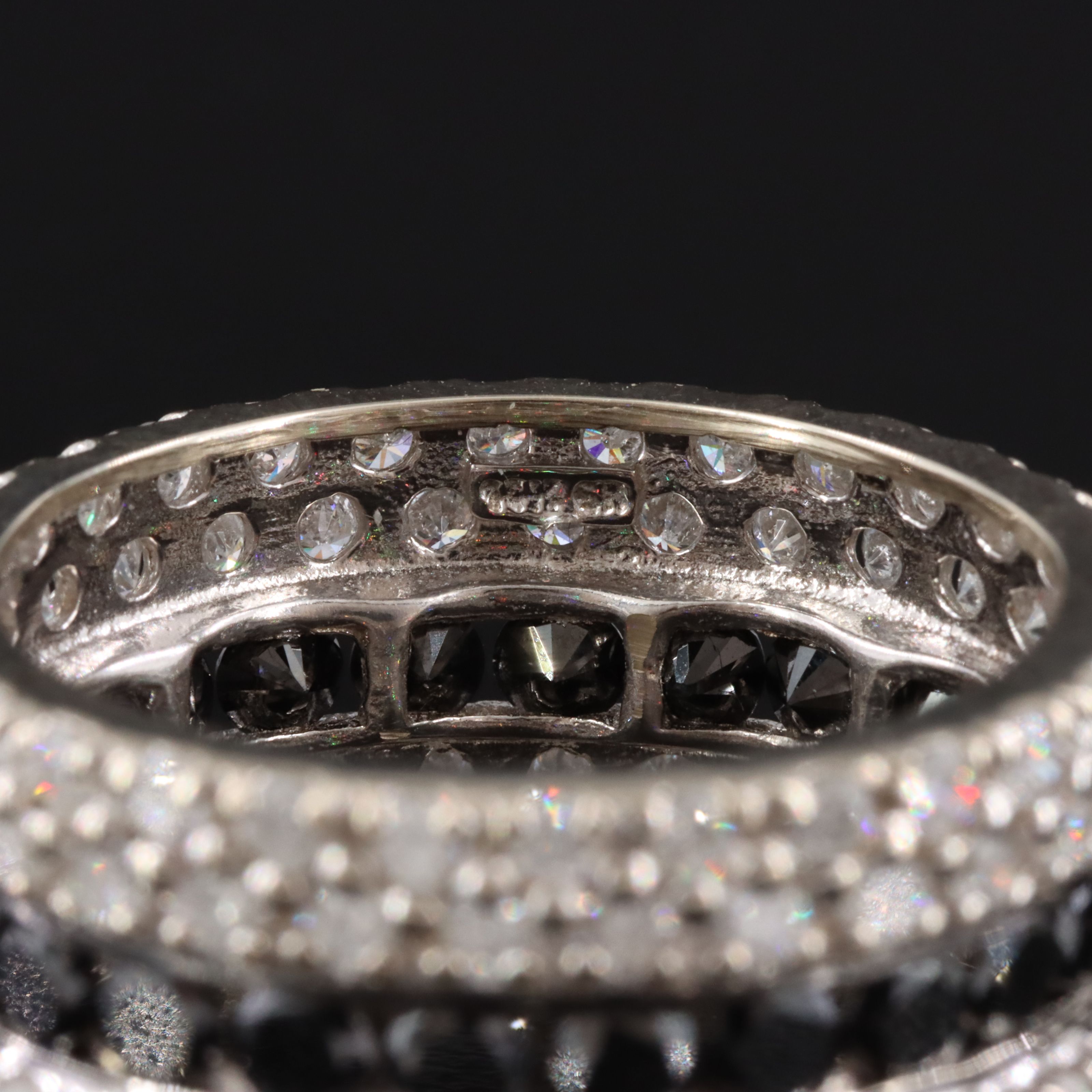 14K 4.37 CTW Diamond Wide Eternity Band with Fancy Black Diamonds