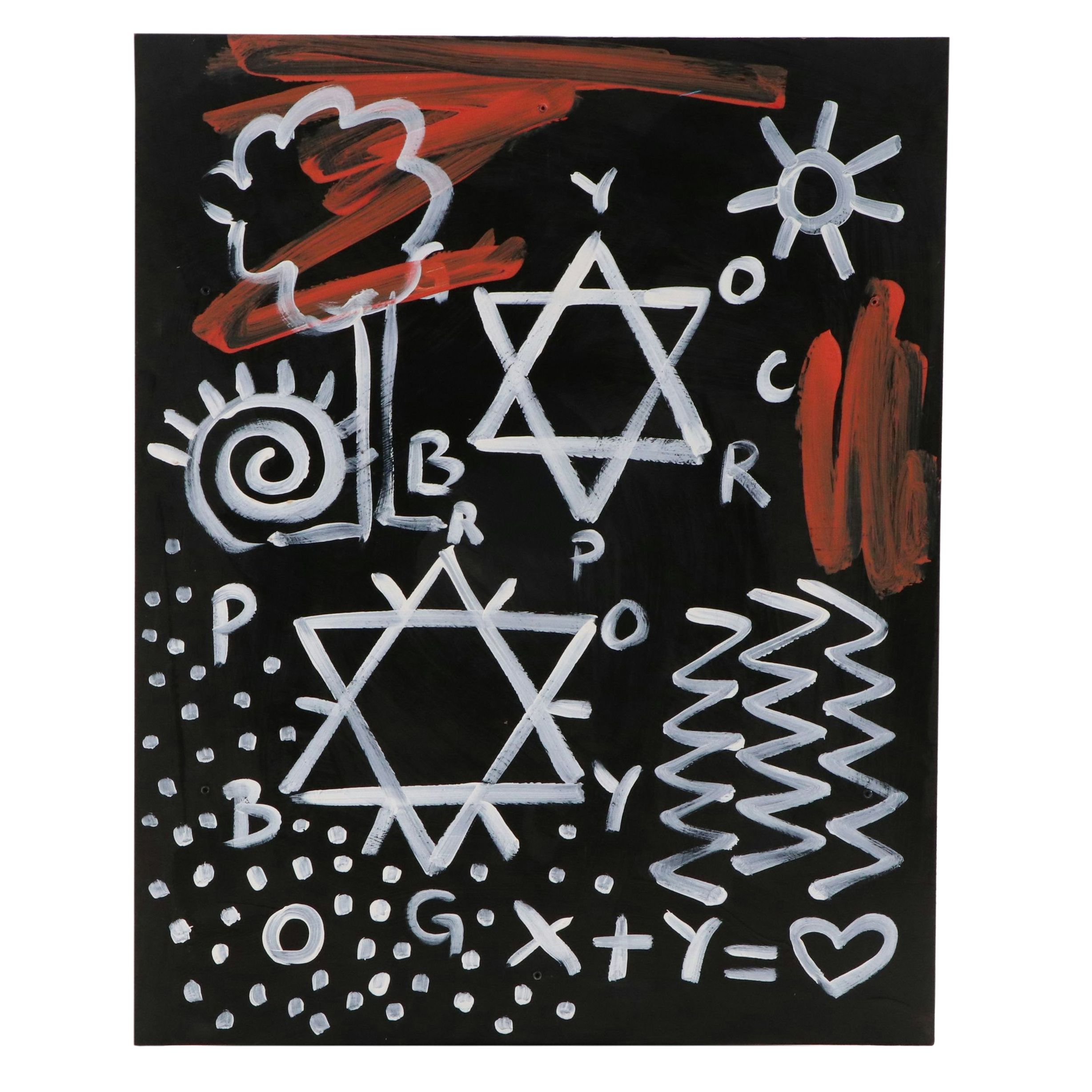 Abiola Idowu Stylized Acrylic Painting "In the Beginning," 21st Century