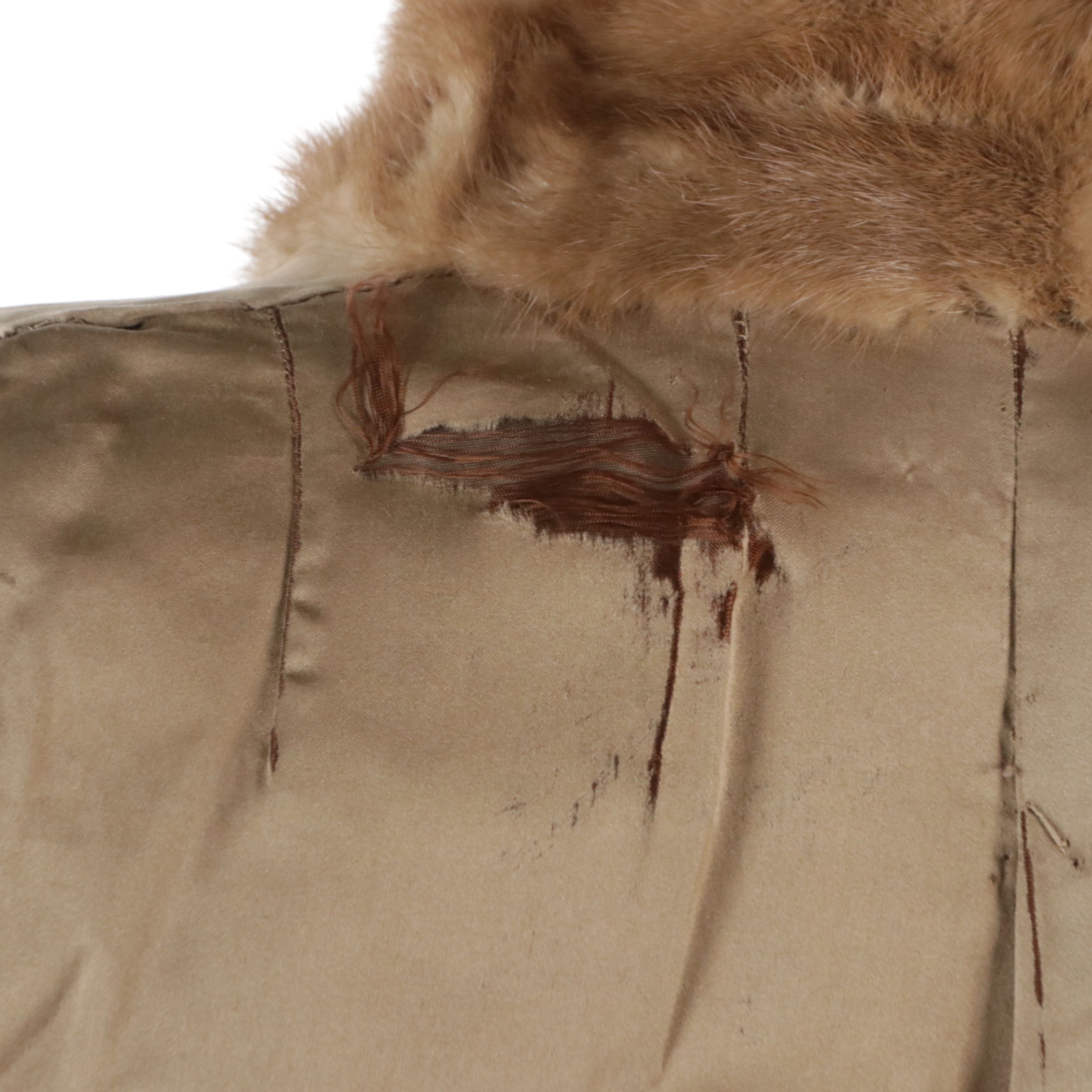 Pastel Mink Fur Button-Front Jacket