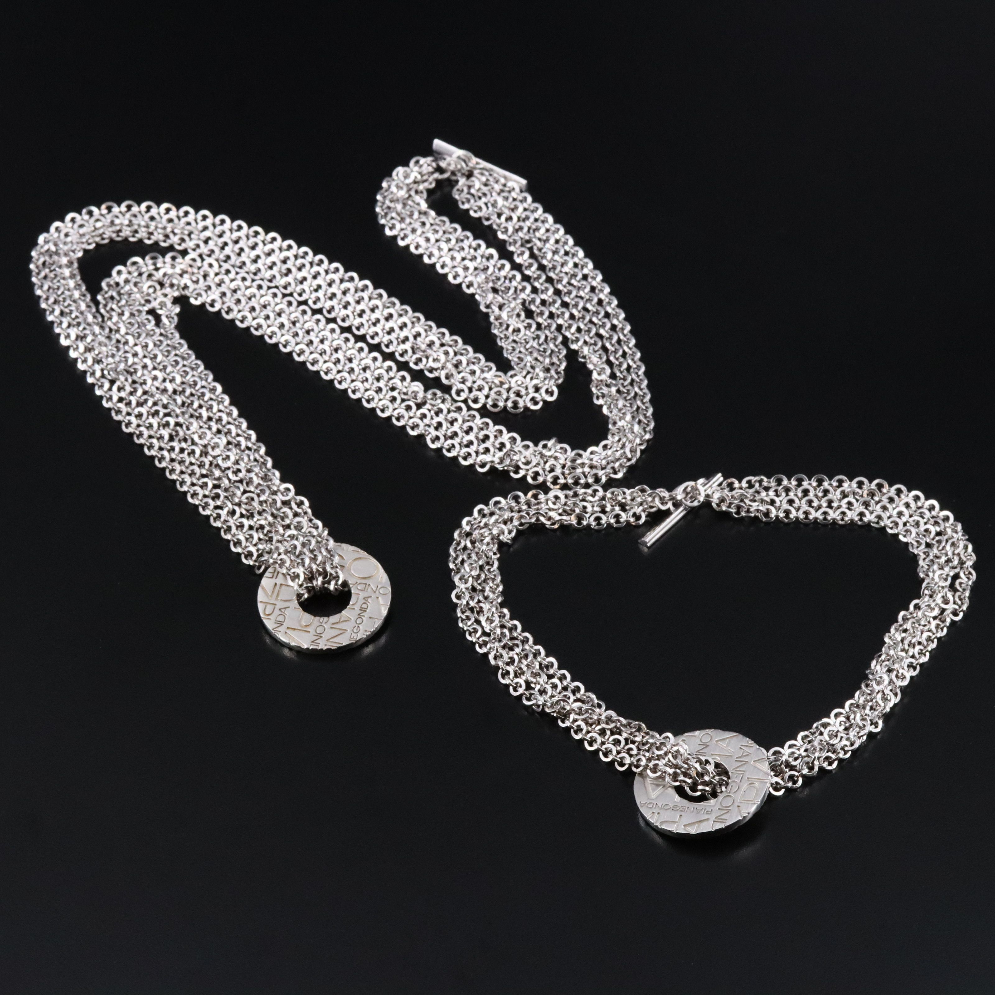 Pianegonda Sterling Multi-Row Toggle Necklace and Bracelet Set