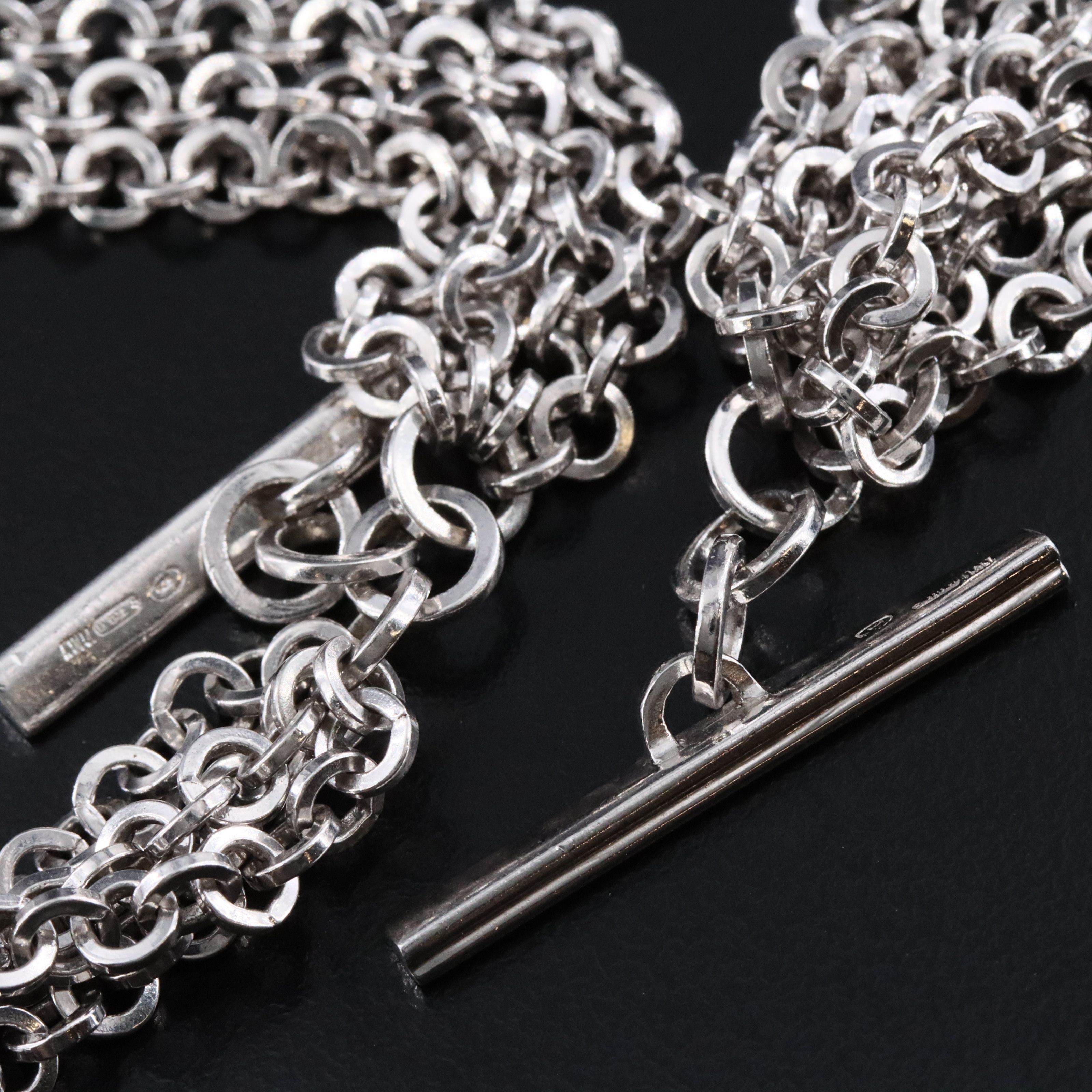 Pianegonda Sterling Multi-Row Toggle Necklace and Bracelet Set