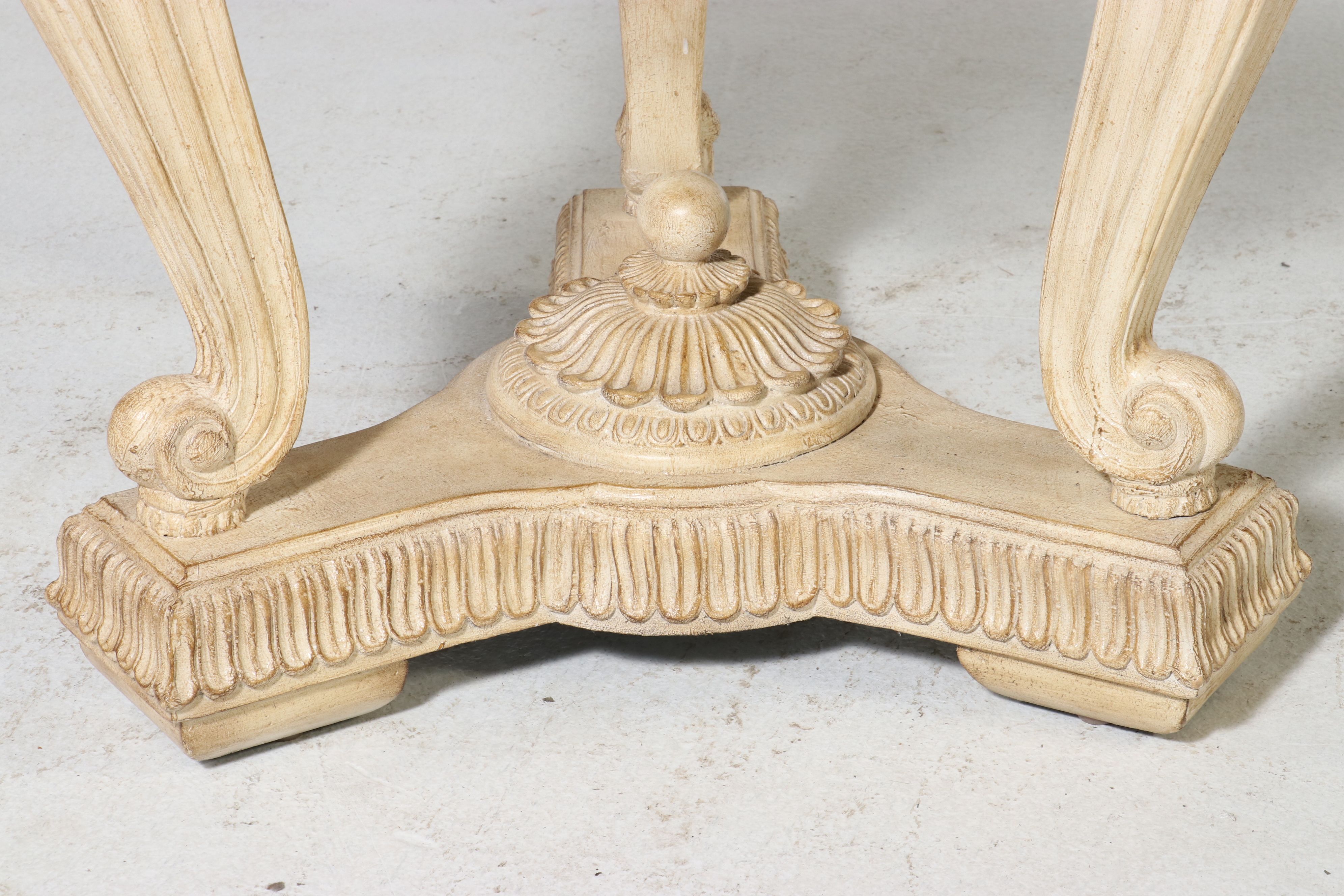 Louis XV Style Painted Wood Glass Top Occasional Table, Late 20th Century