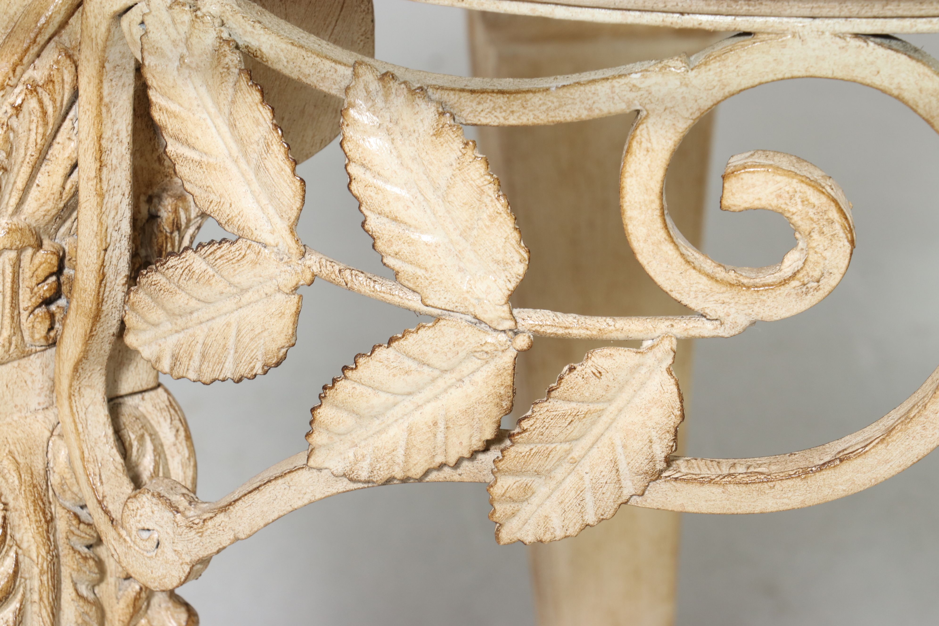 Louis XV Style Painted Wood Glass Top Occasional Table, Late 20th Century